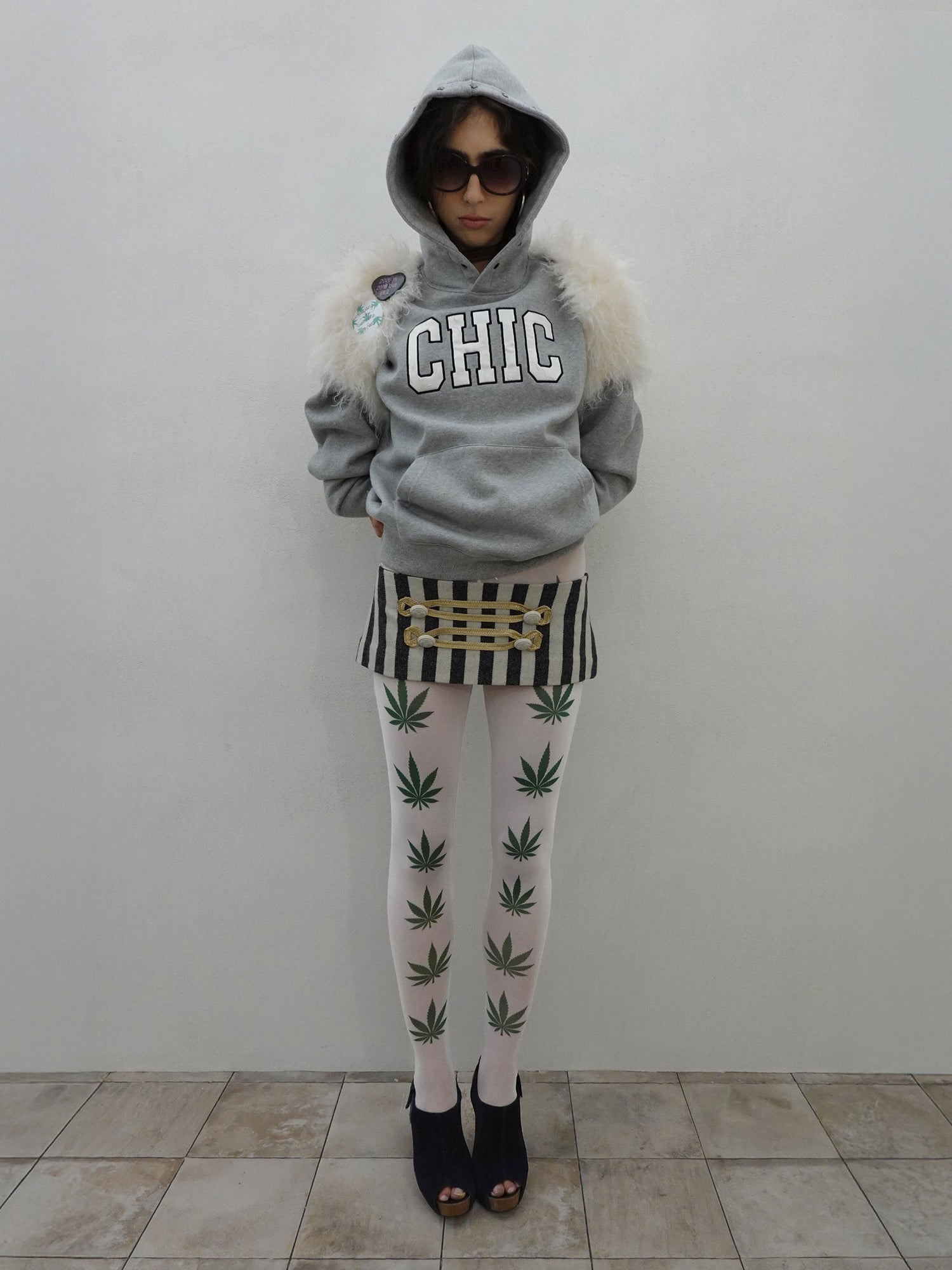 Chic Hoodie Melange Gray
