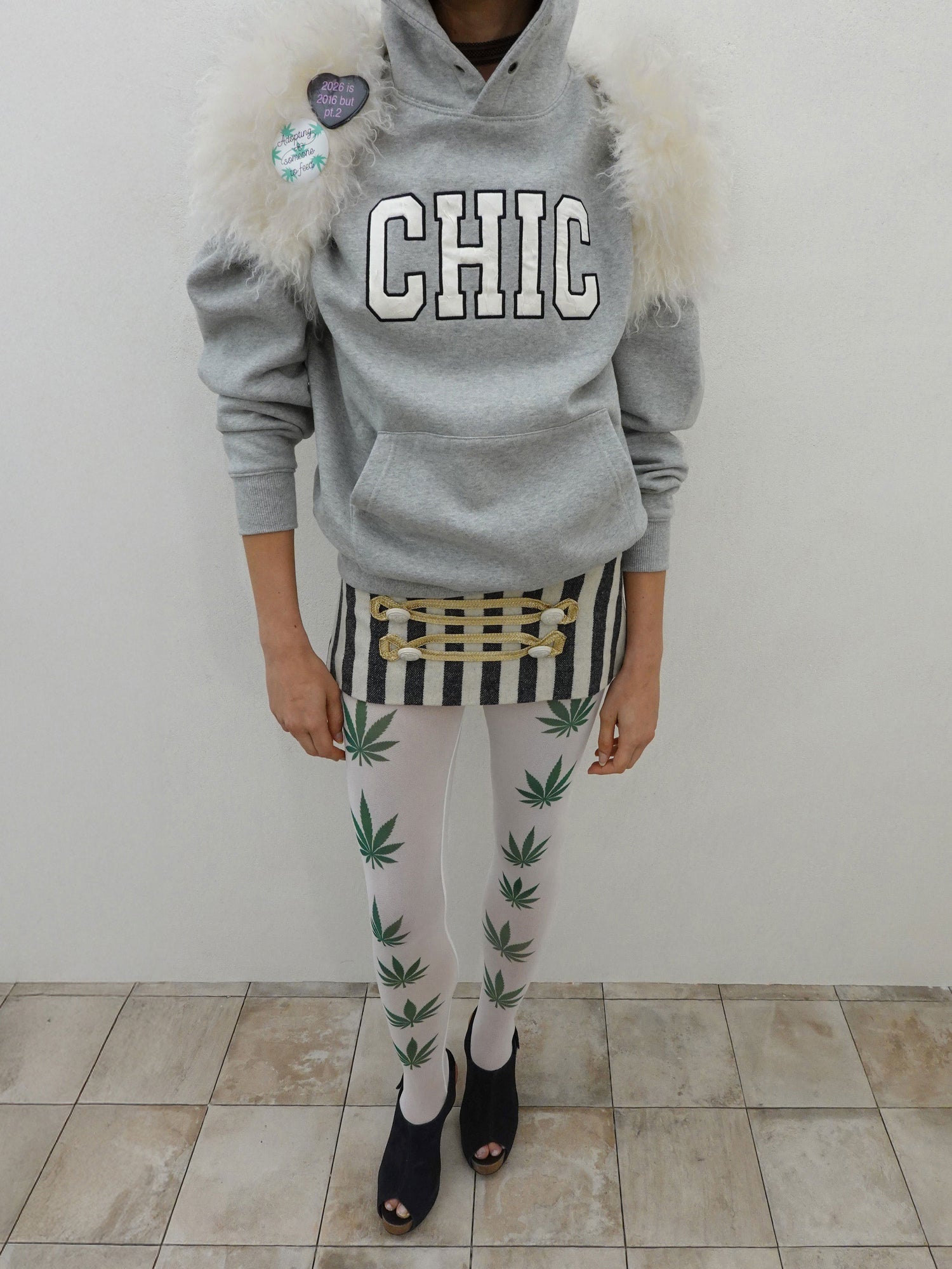 Chic Hoodie Melange Gray