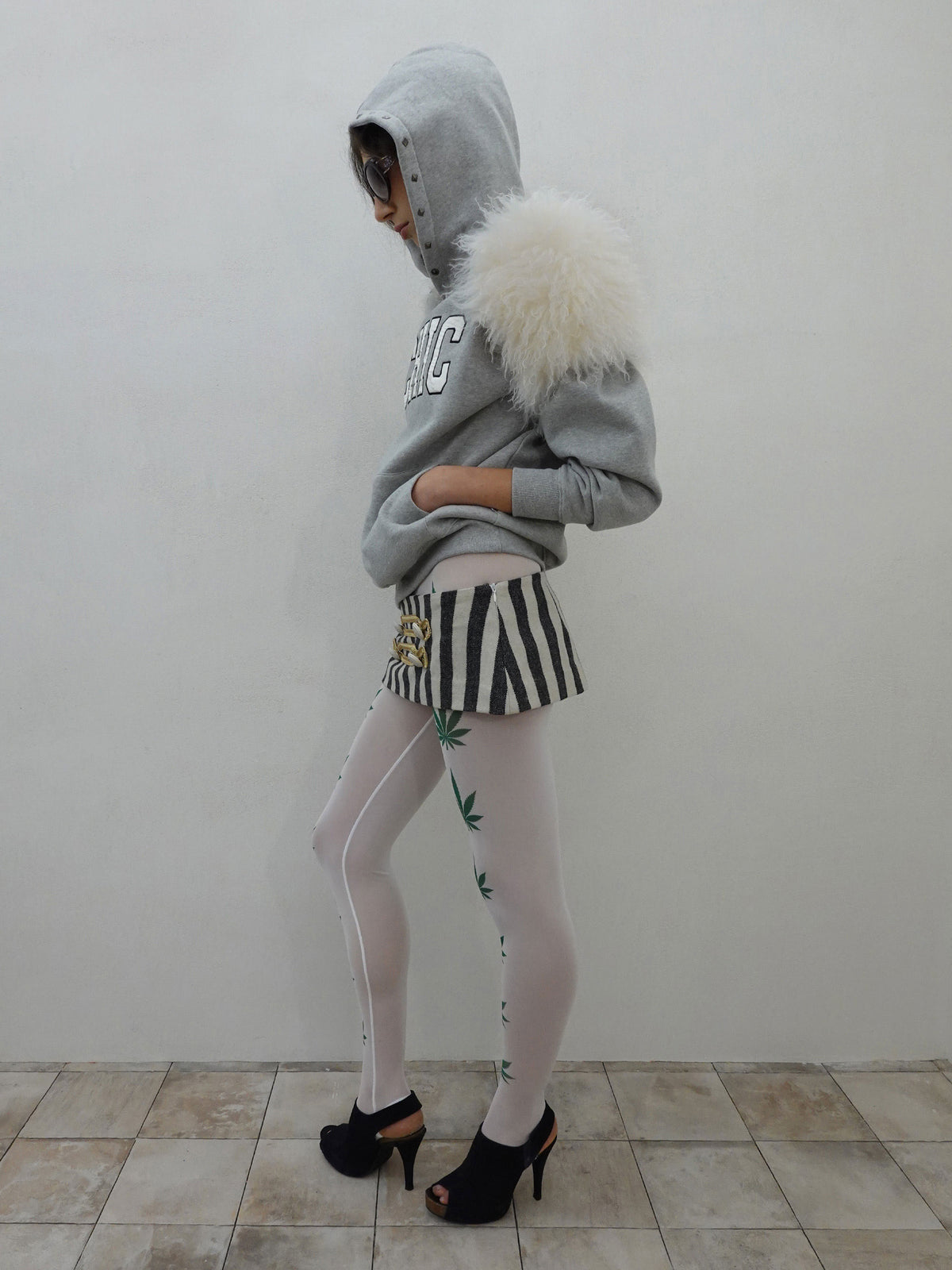 Chic Hoodie Melange Gray