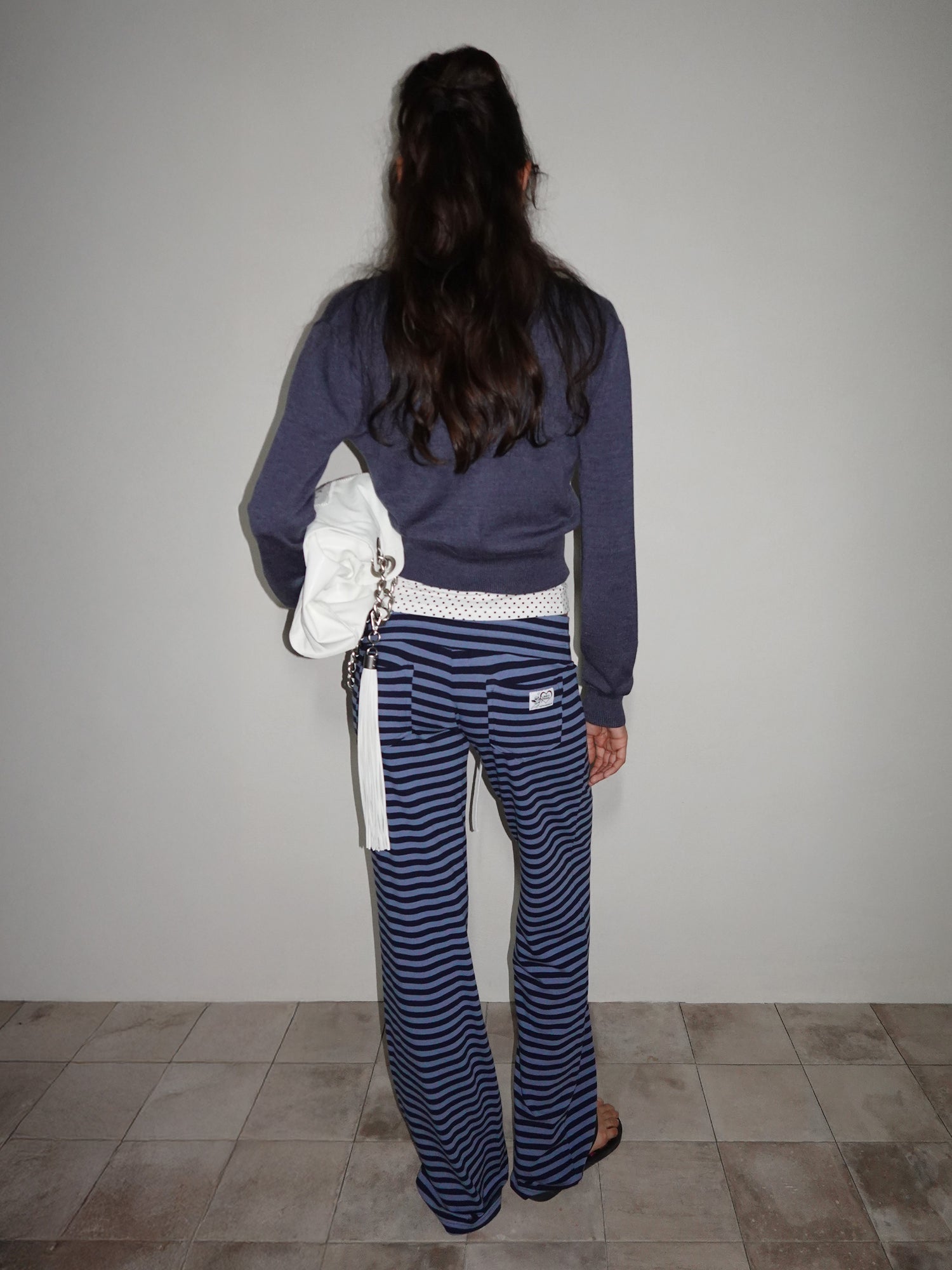 Classic Striped Jersey Pants Blue