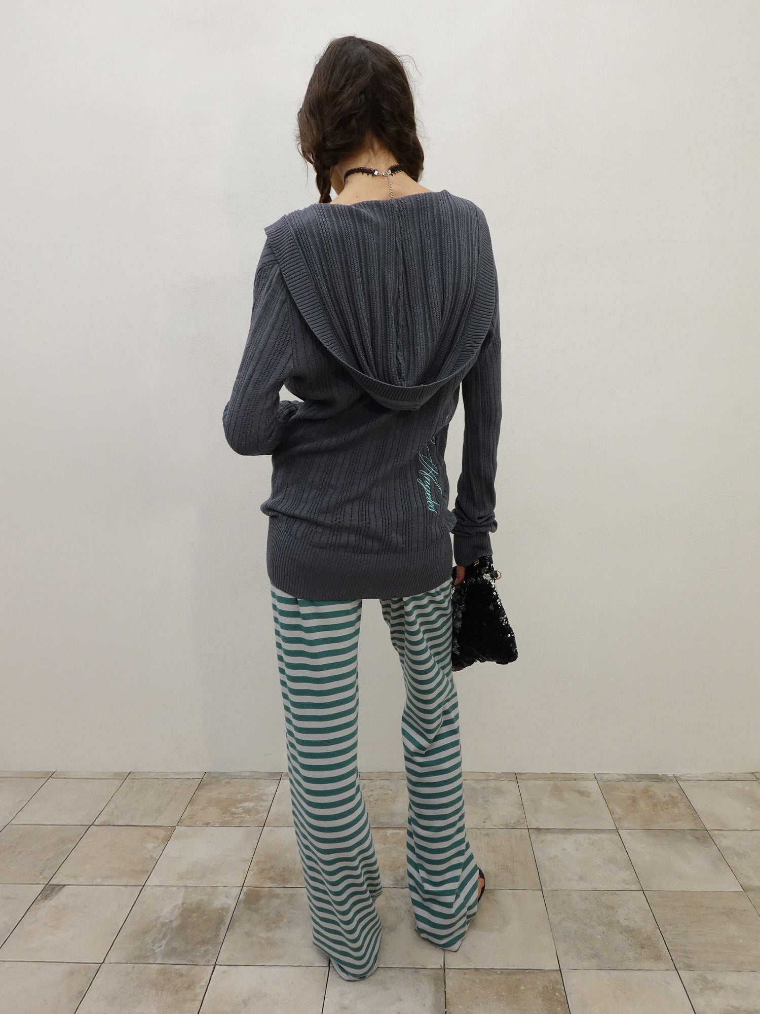 Classic Striped Jersey Pants Teal