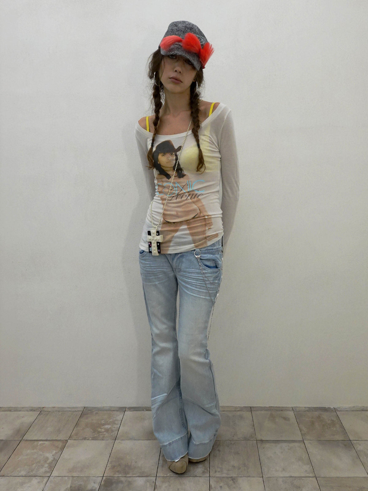Confession Chain Denim Light Blue
