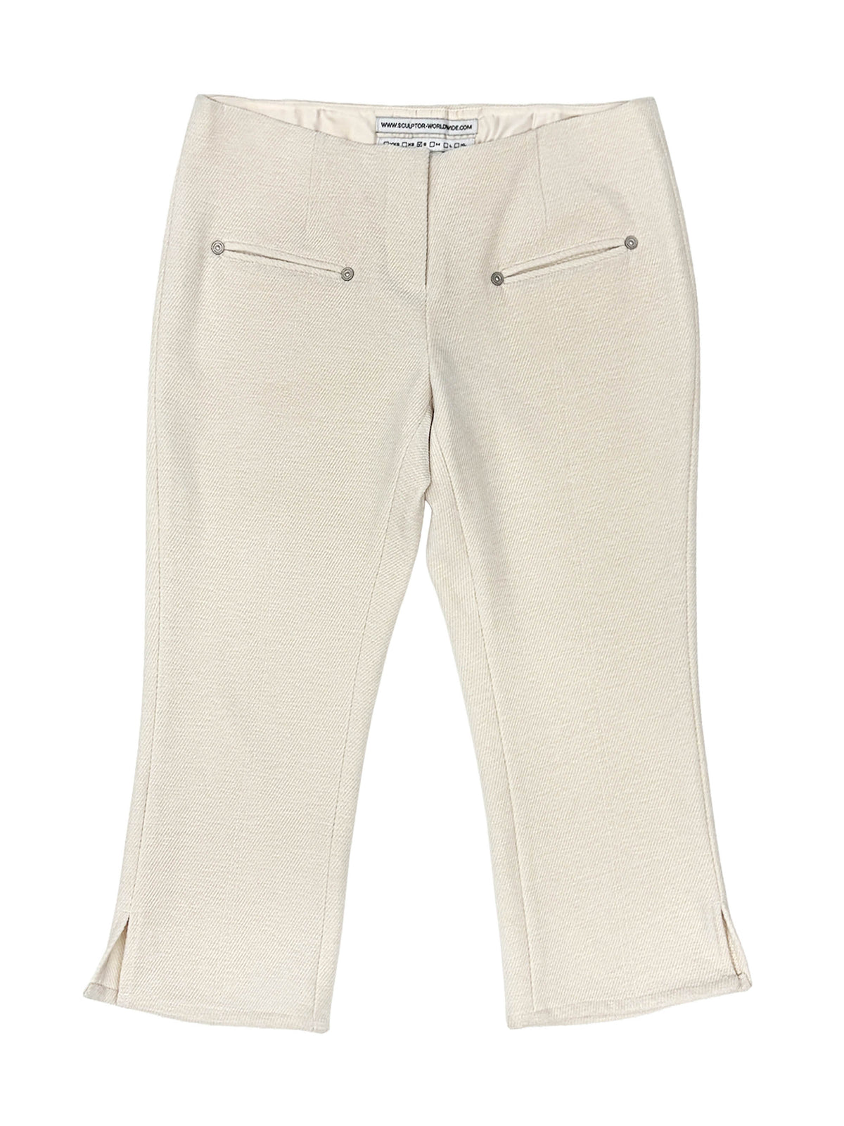 Corduroy Capri Pants White