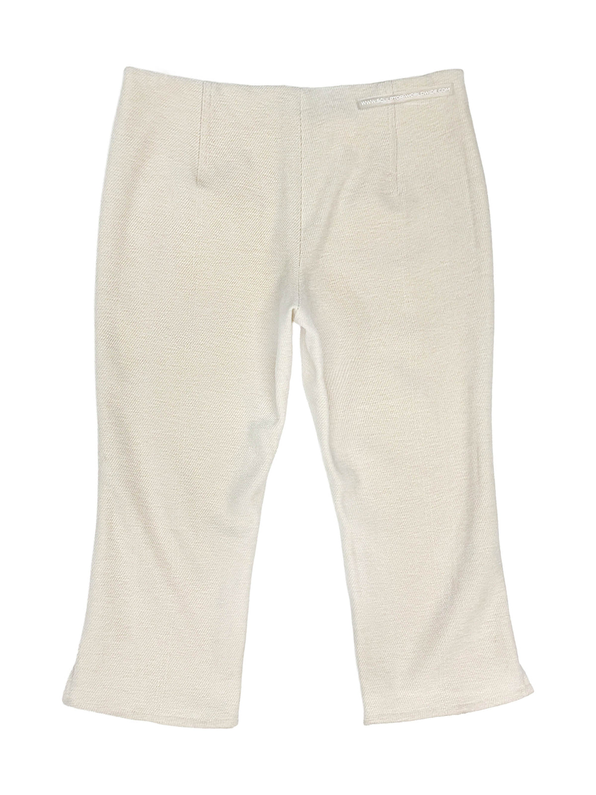 Corduroy Capri Pants White