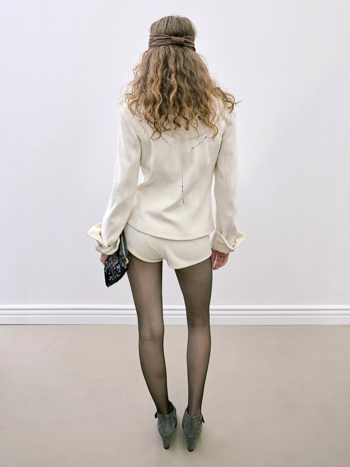 Corduroy Micro Shorts White