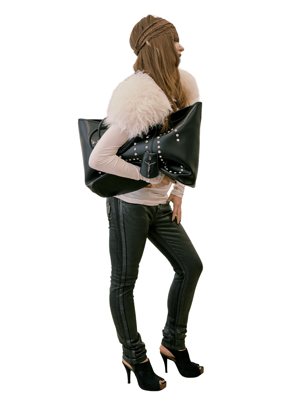 Couture Grocery Tote Bag Black