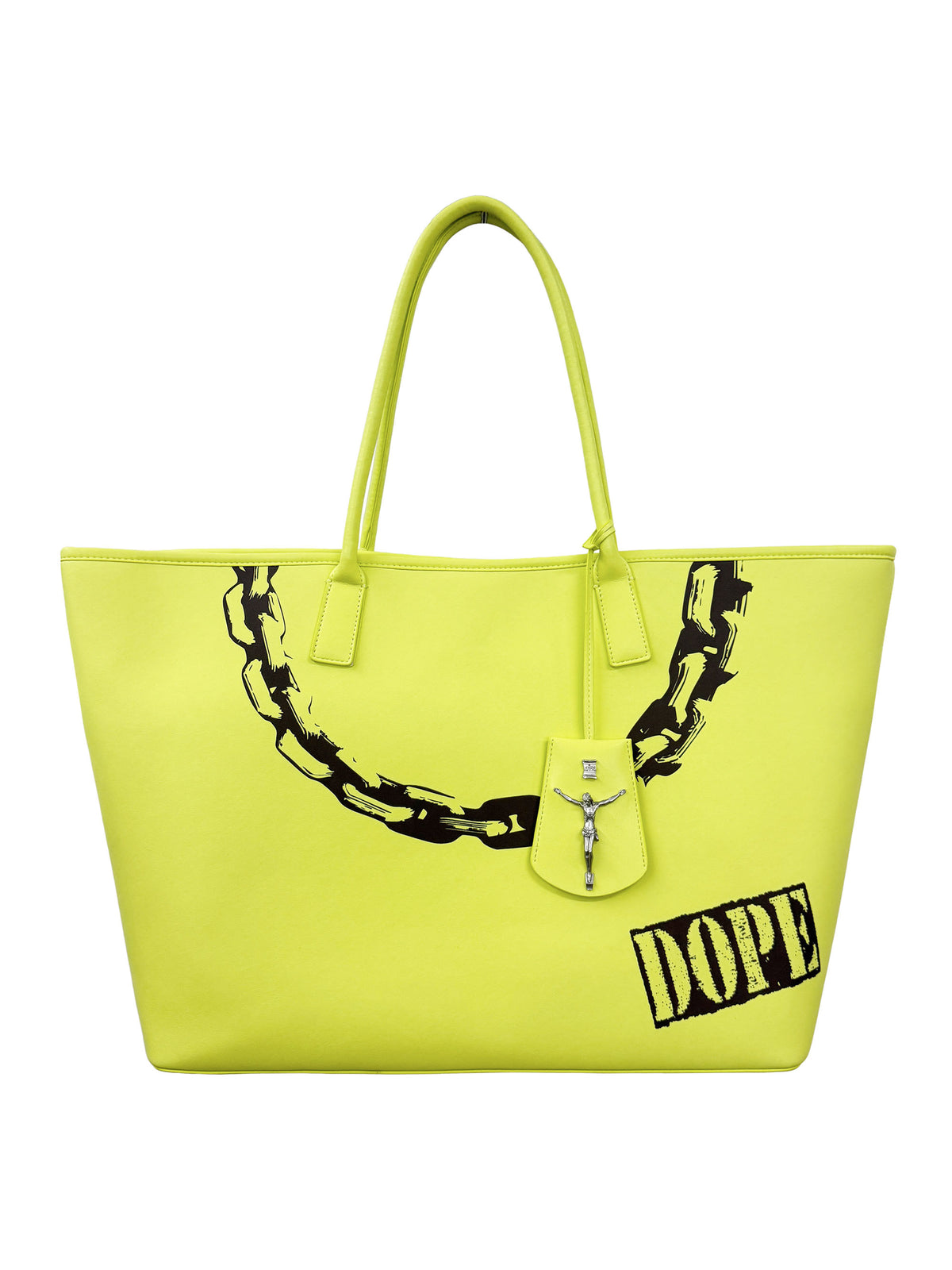 Couture Grocery Tote Bag Neon Yellow