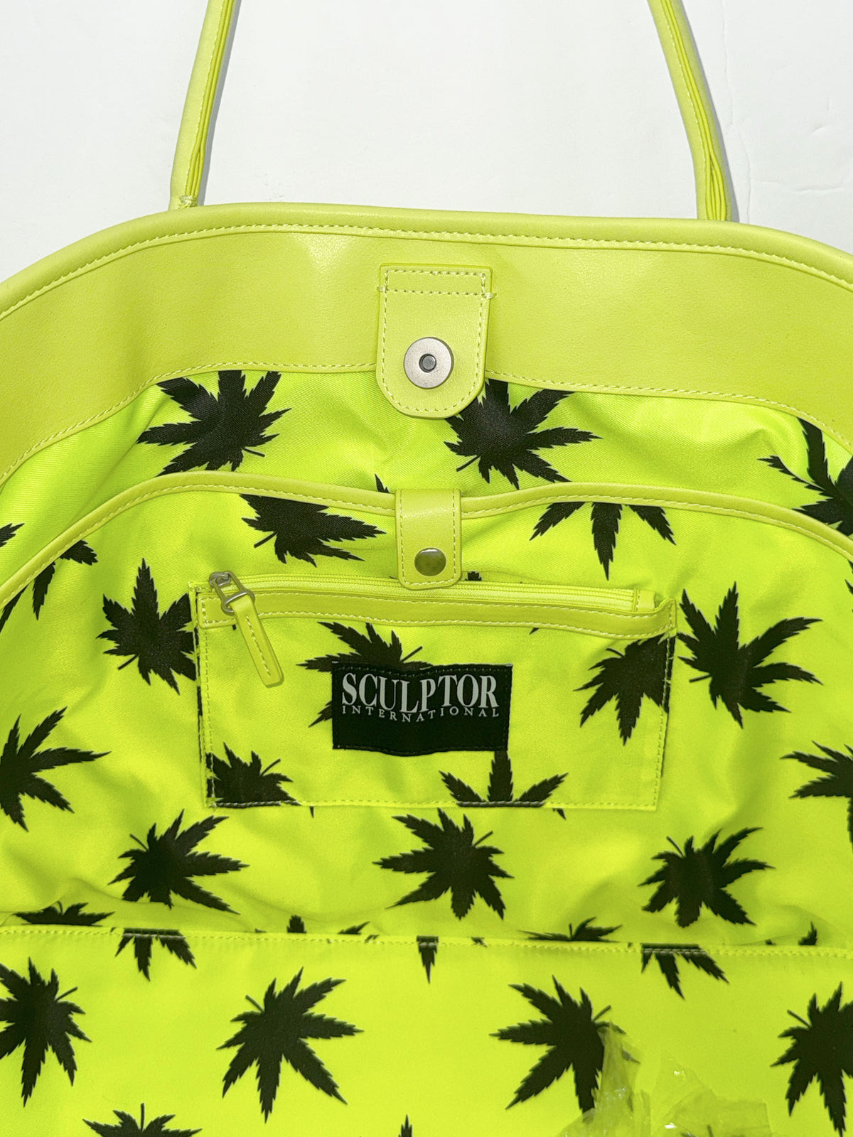Couture Grocery Tote Bag Neon Yellow