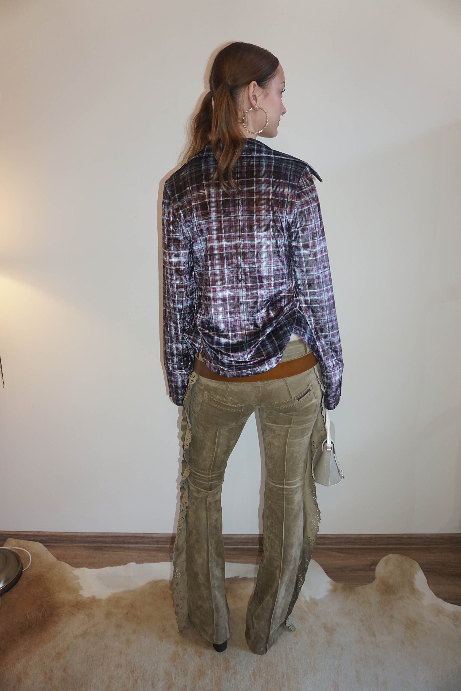 Suede Bootcut Pants Desert