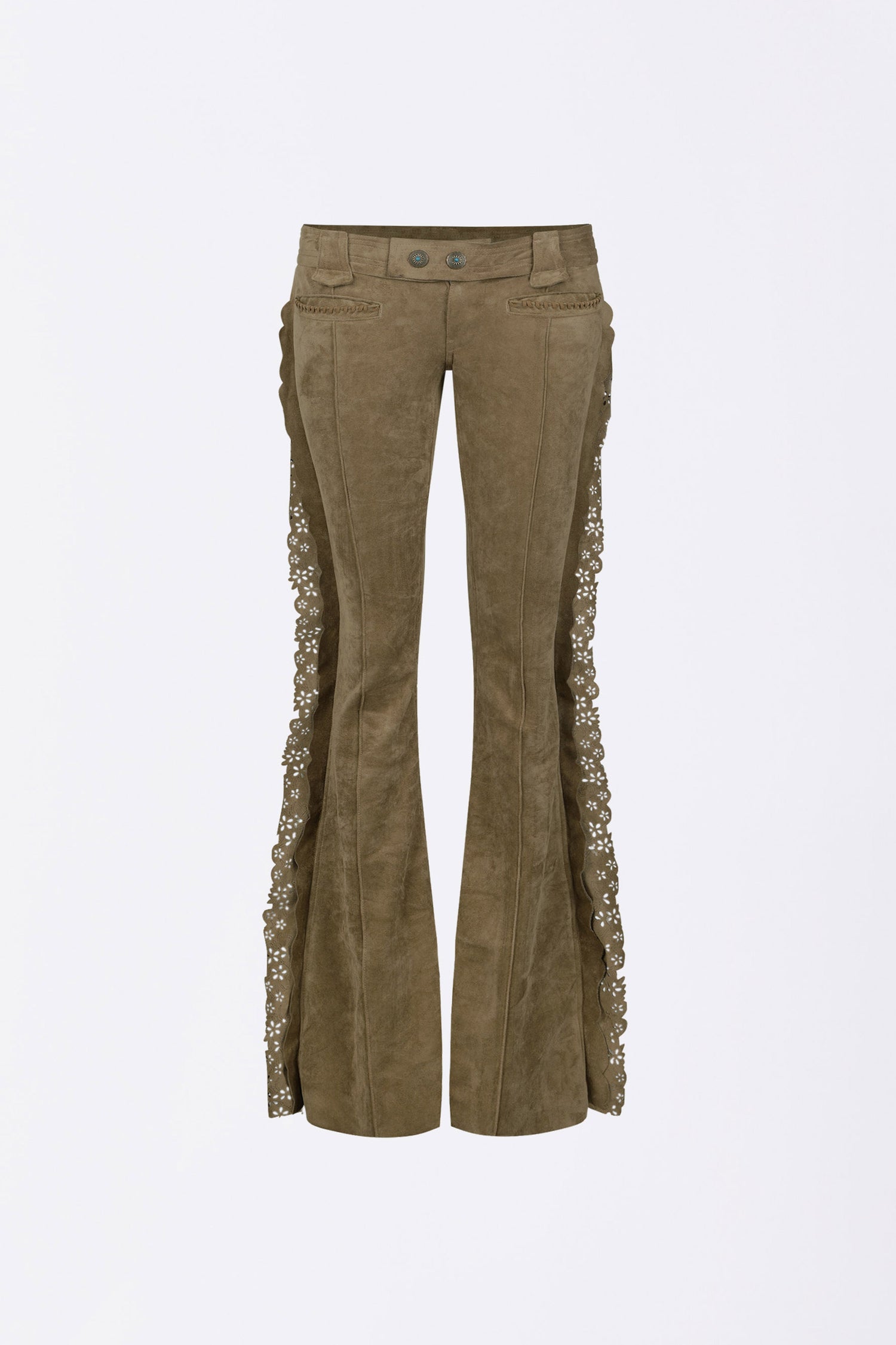 Suede Bootcut Pants Desert