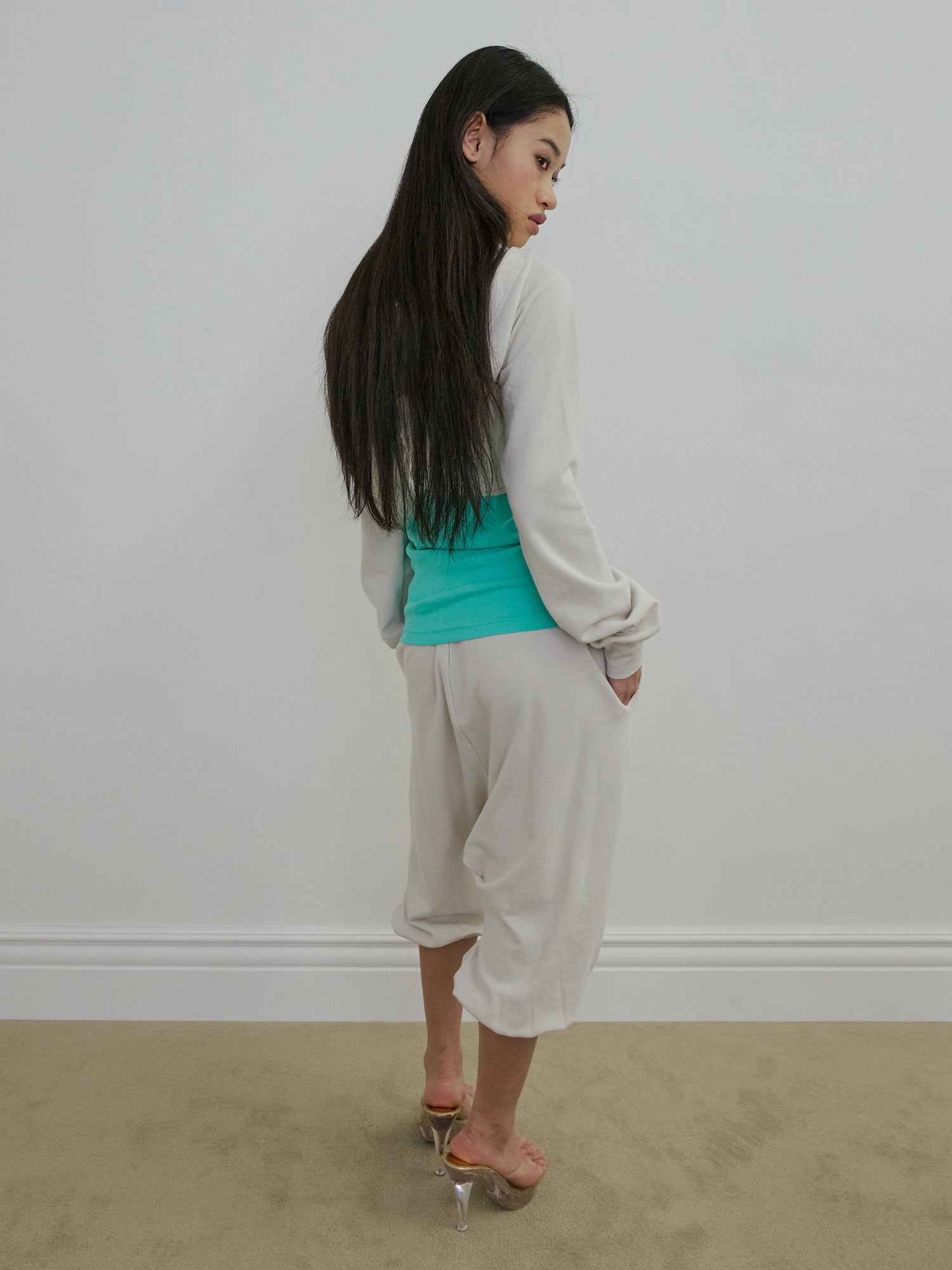 Zen Capri Jogger Pants Dirty White