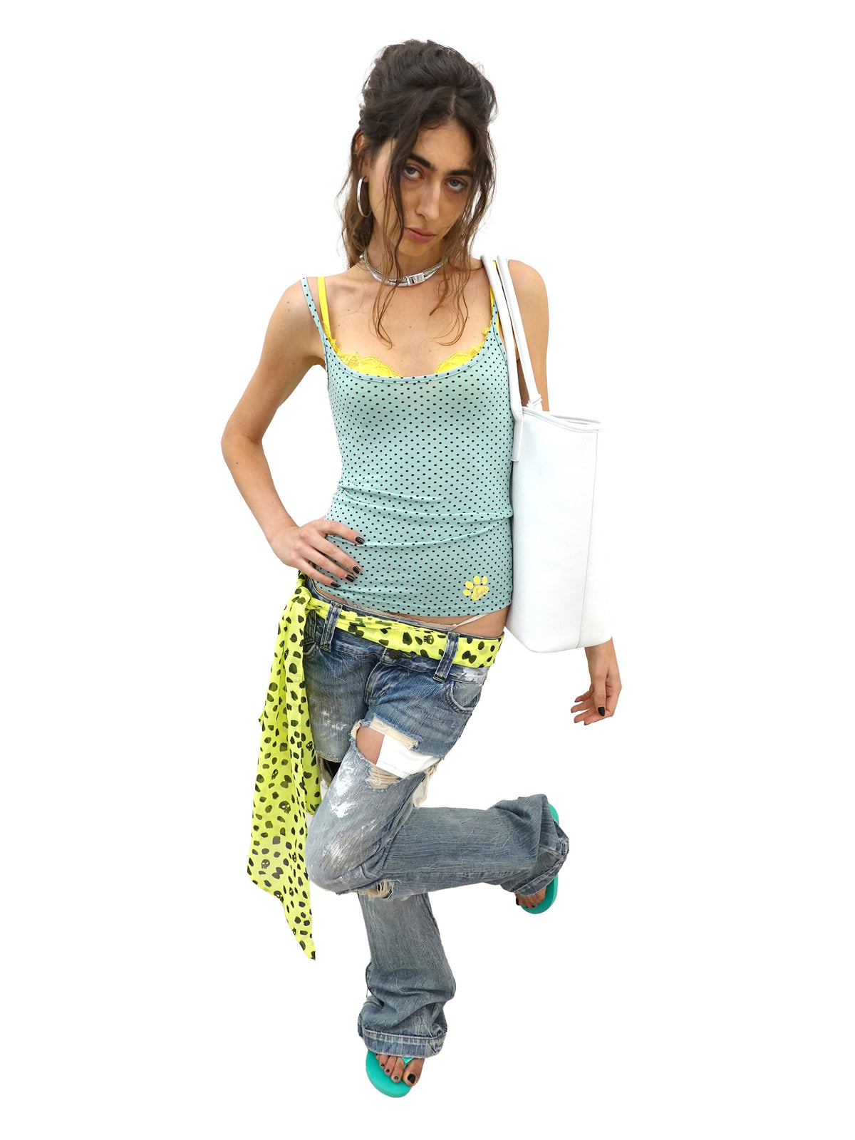Distressed Bootcut Jeans Light Blue