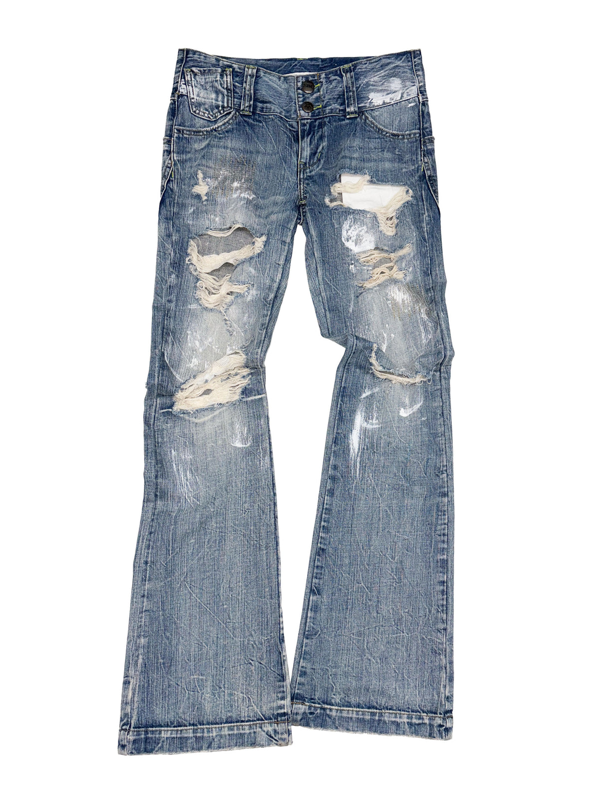 Distressed Bootcut Jeans Light Blue