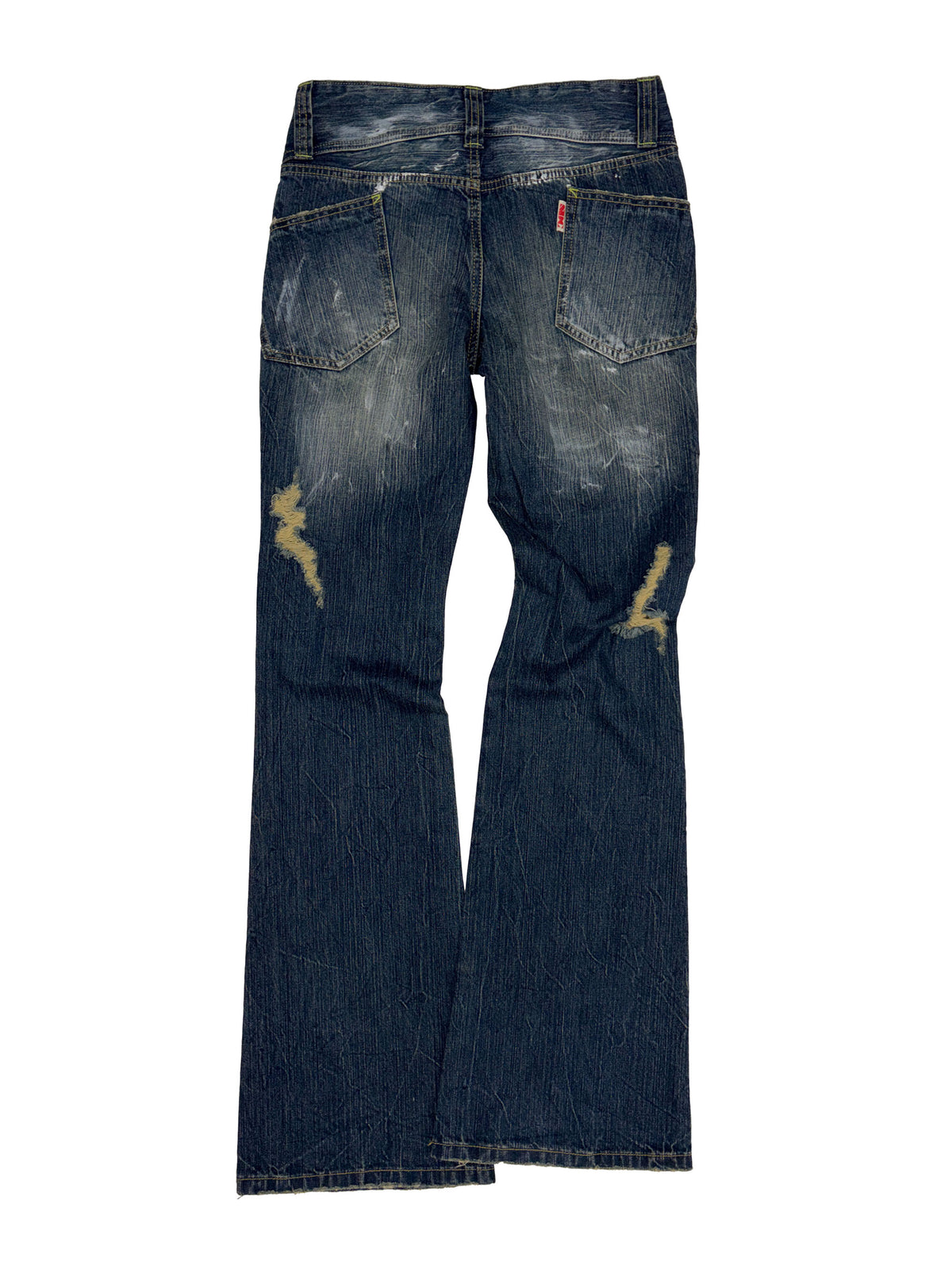 Distressed Bootcut Jeans Mid Blue