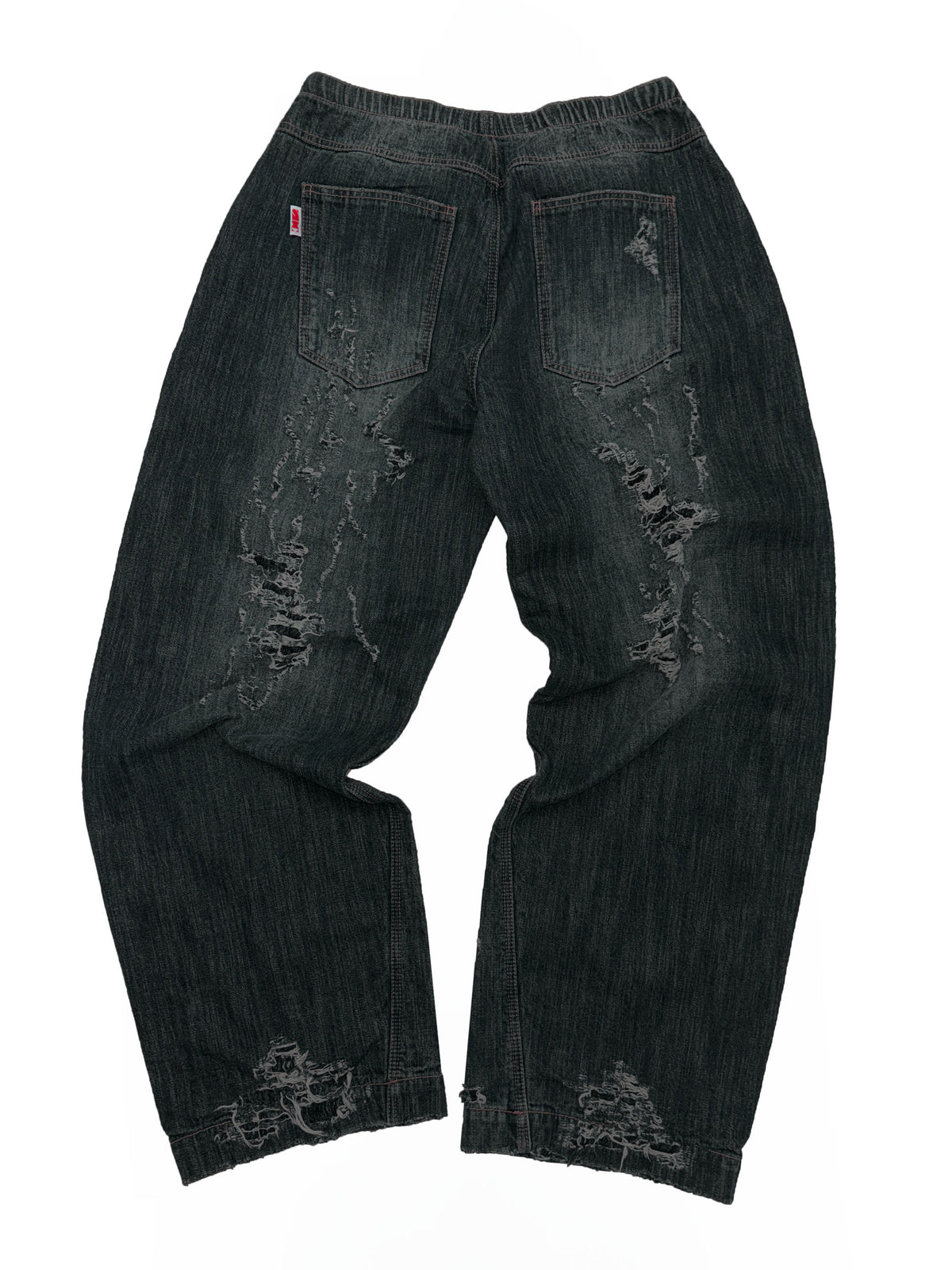 Distressed Layered Jeans Faded Black