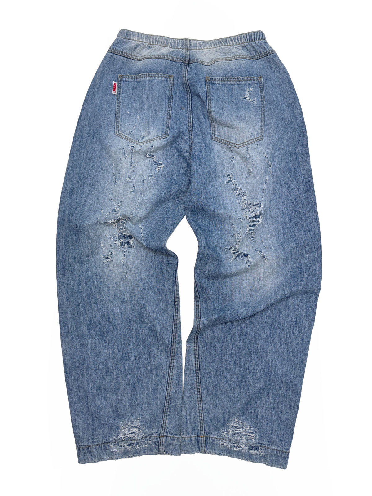 Distressed Layered Jeans Light Blue