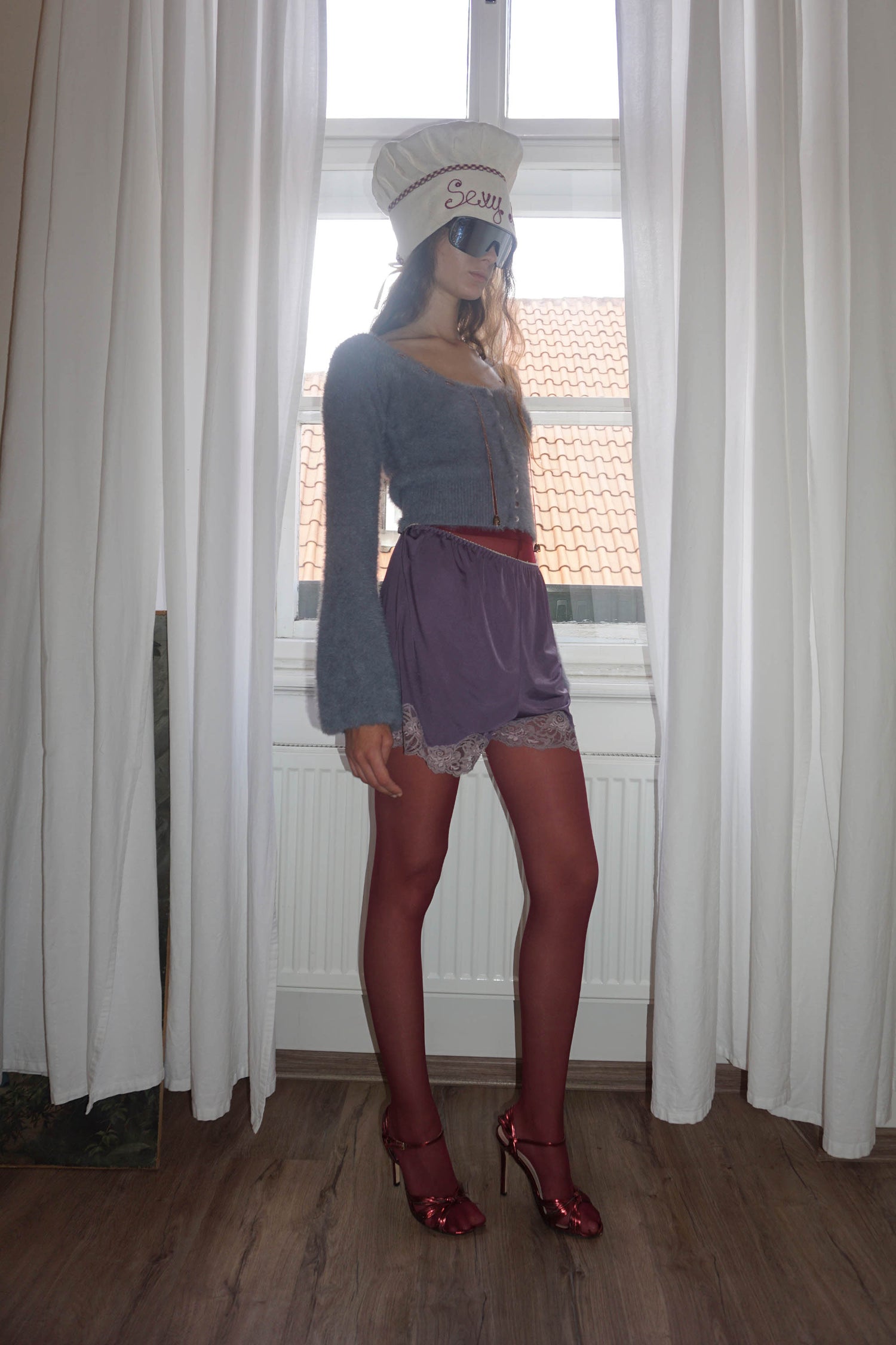 Angora Cardigan Dusty Blue