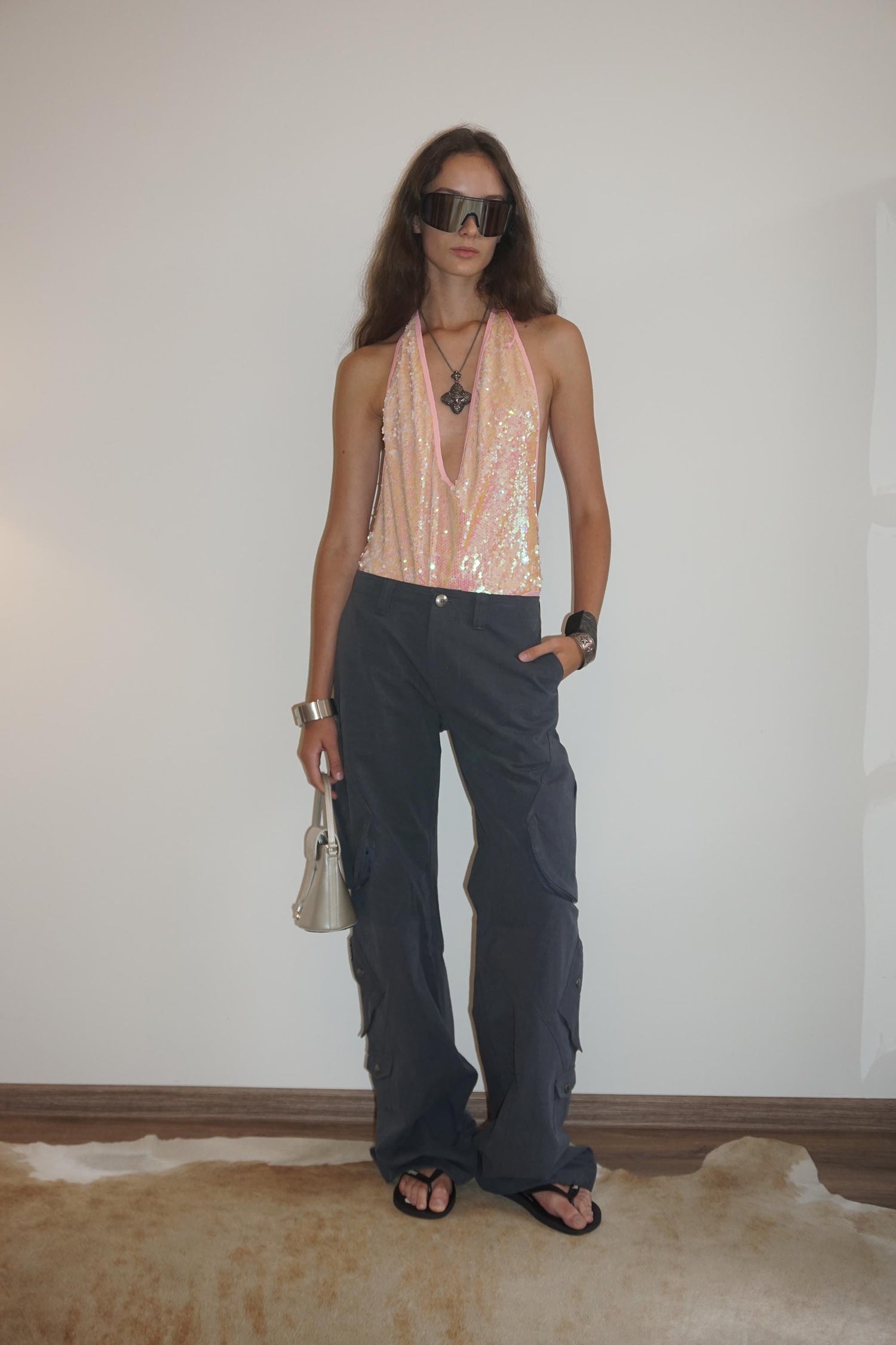 Washed Cargo Pants Dusty Navy