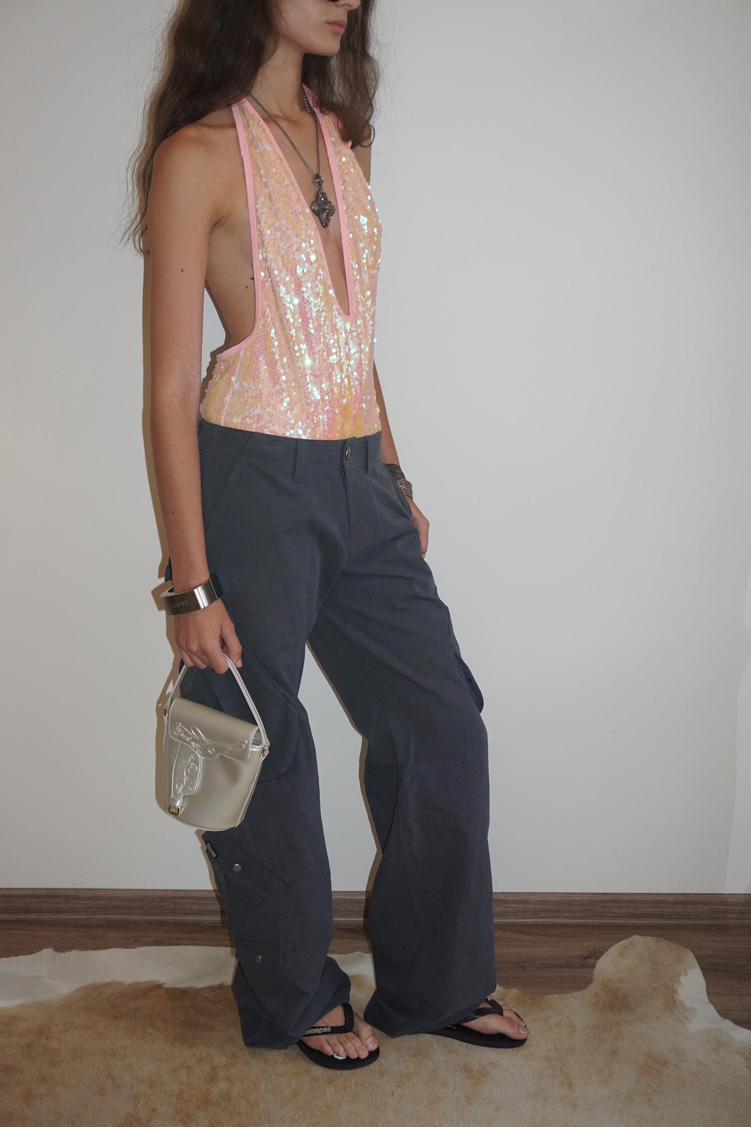 Washed Cargo Pants Dusty Navy