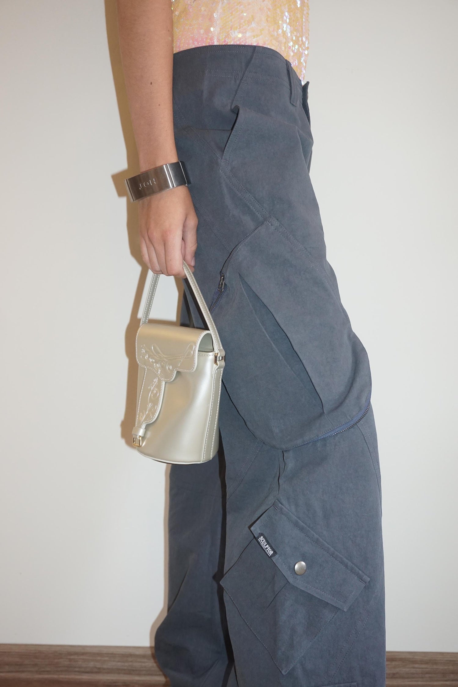 Washed Cargo Pants Dusty Navy