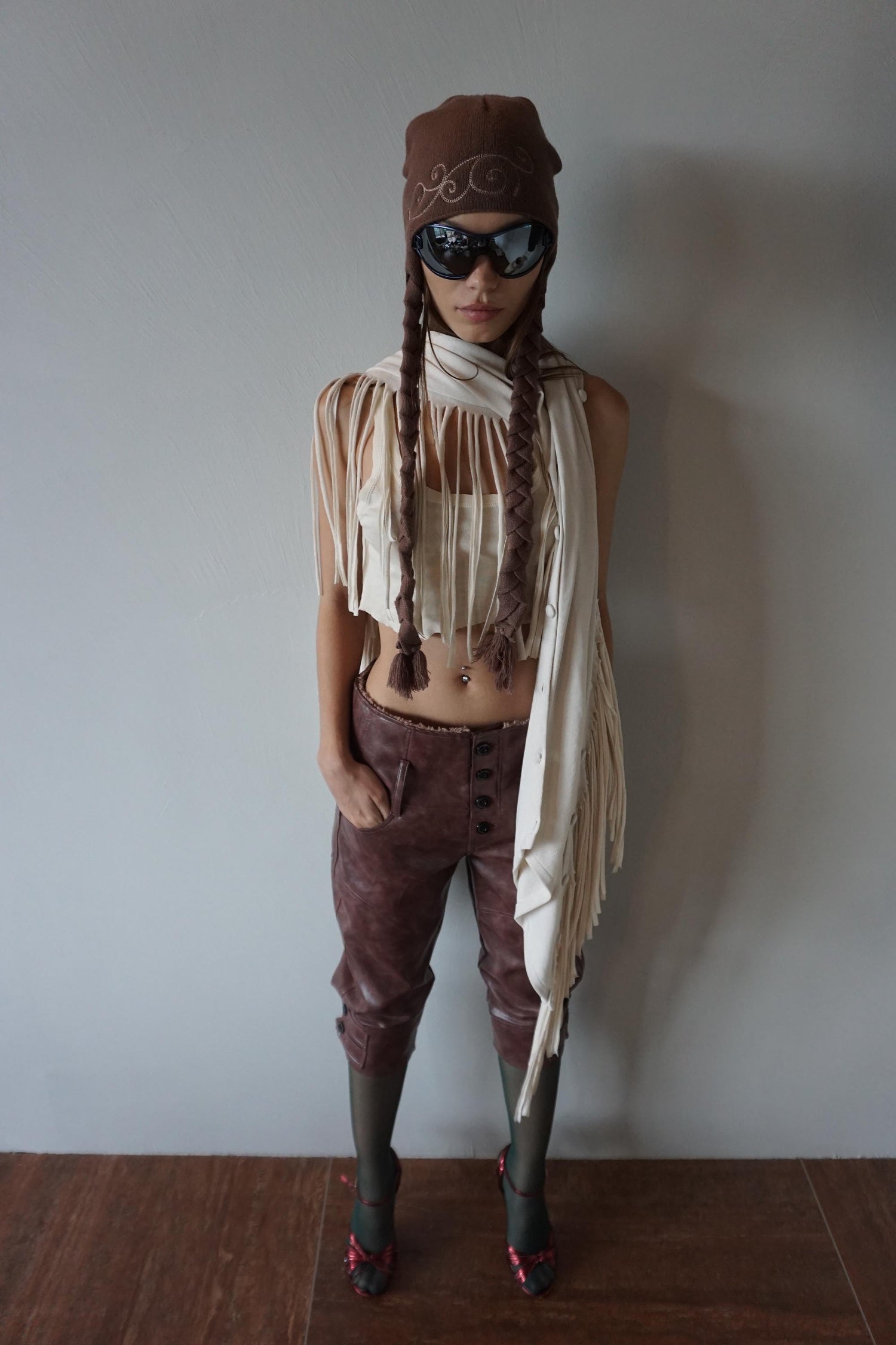Versatile Fringe Cape Dusty White