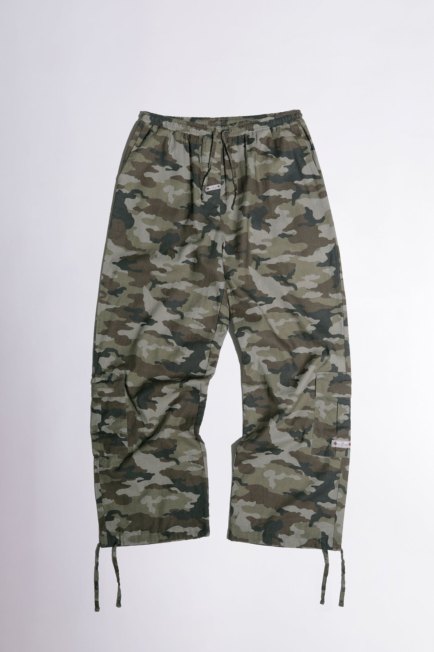 Camo Linen Cargo Jogger Pants Forest