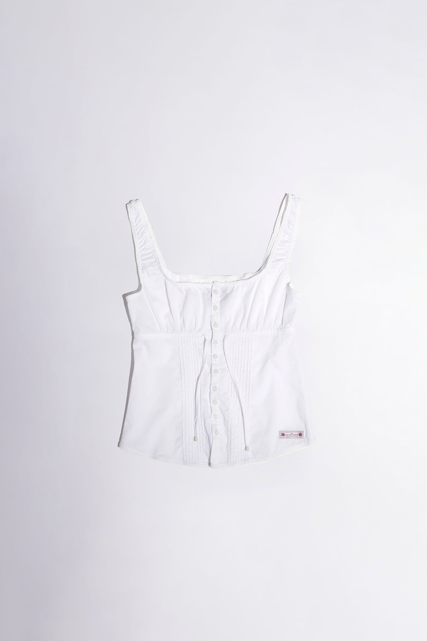 Pintuck Lounge Sleeveless Top White