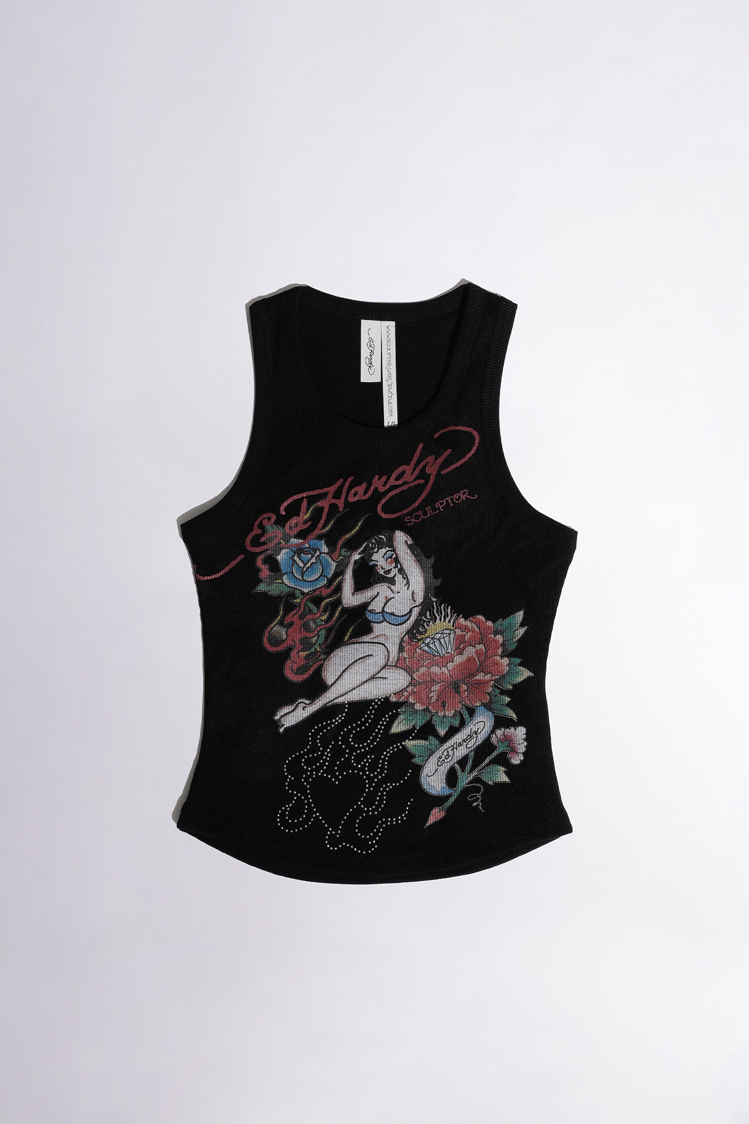 [Sculptor X Ed Hardy] Rib Tank Top Black