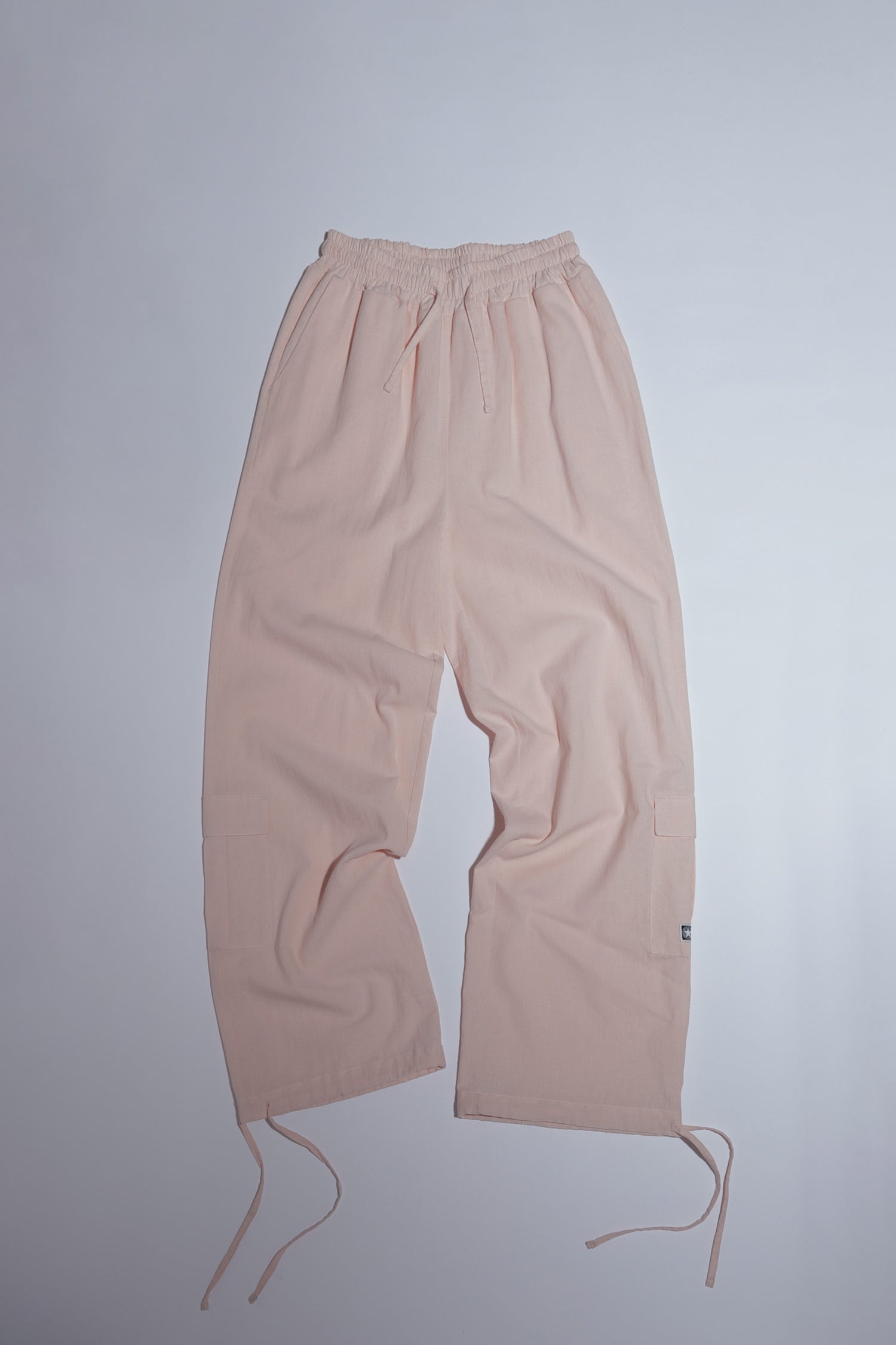 Linen Cargo Jogger Pants Pink