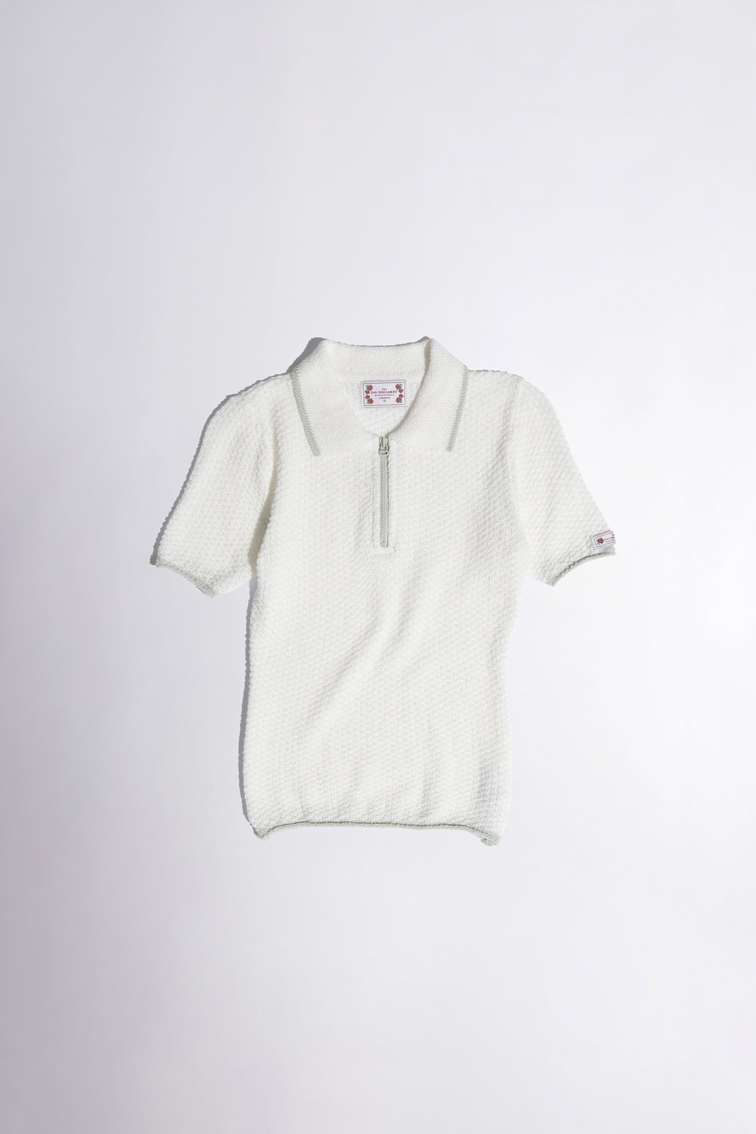 Geek Boucle Collared Top Ivory