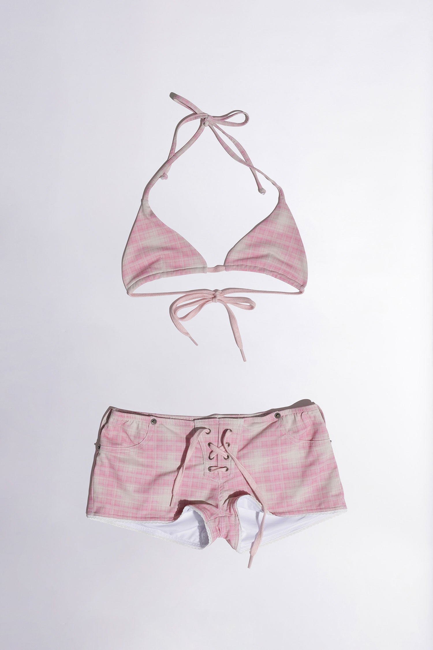 Ombre Plaid Microkini Pink