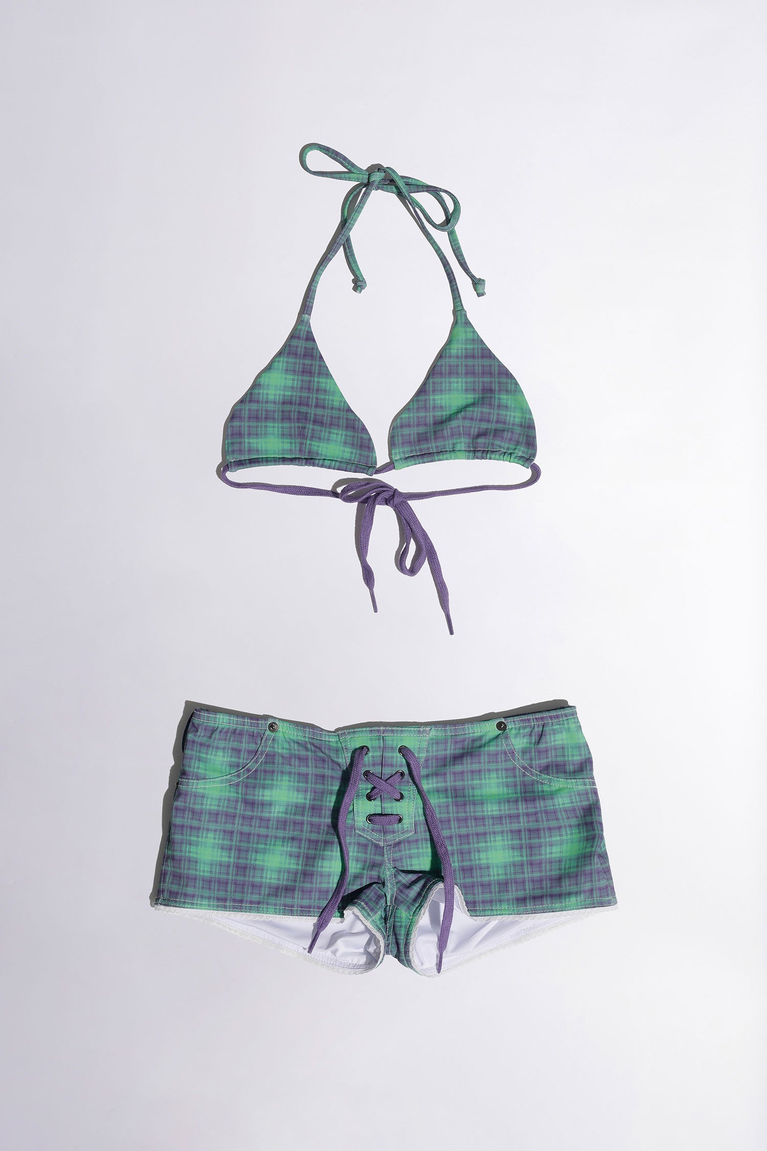 Ombre Plaid Microkini Green