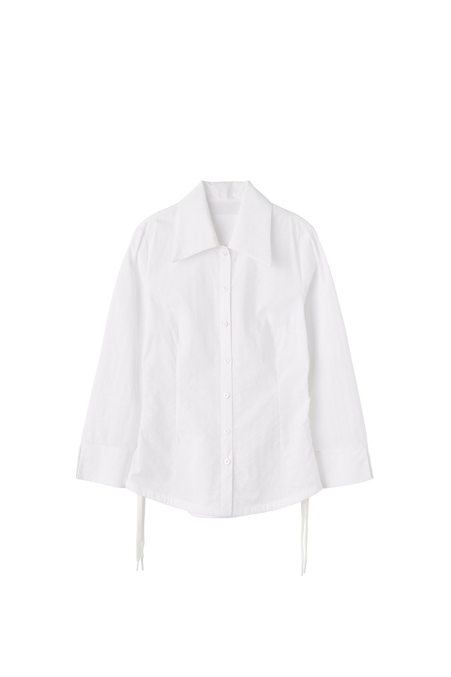 Shoelace Shirring Shirt Coquette White