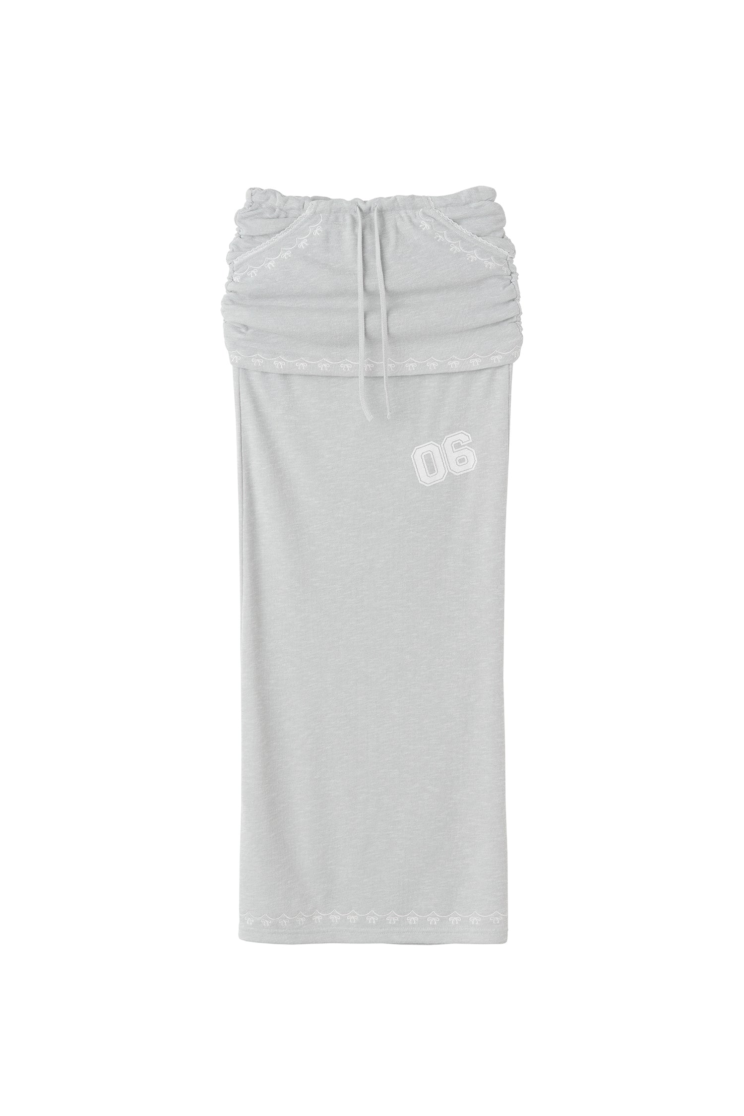 Shirring Layered Maxi Skirt Gray