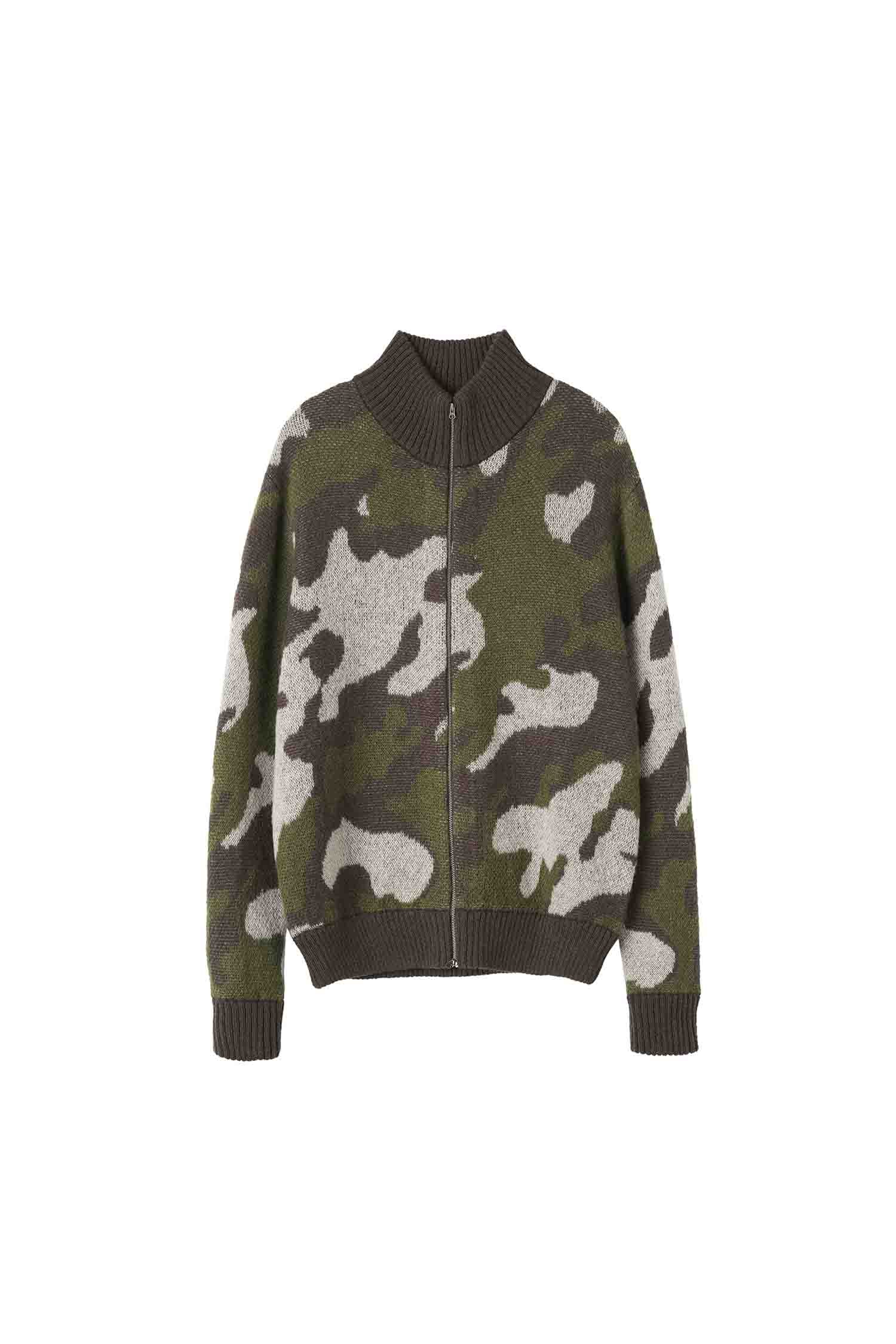 Camouflage Mohair Zip-Up Forest