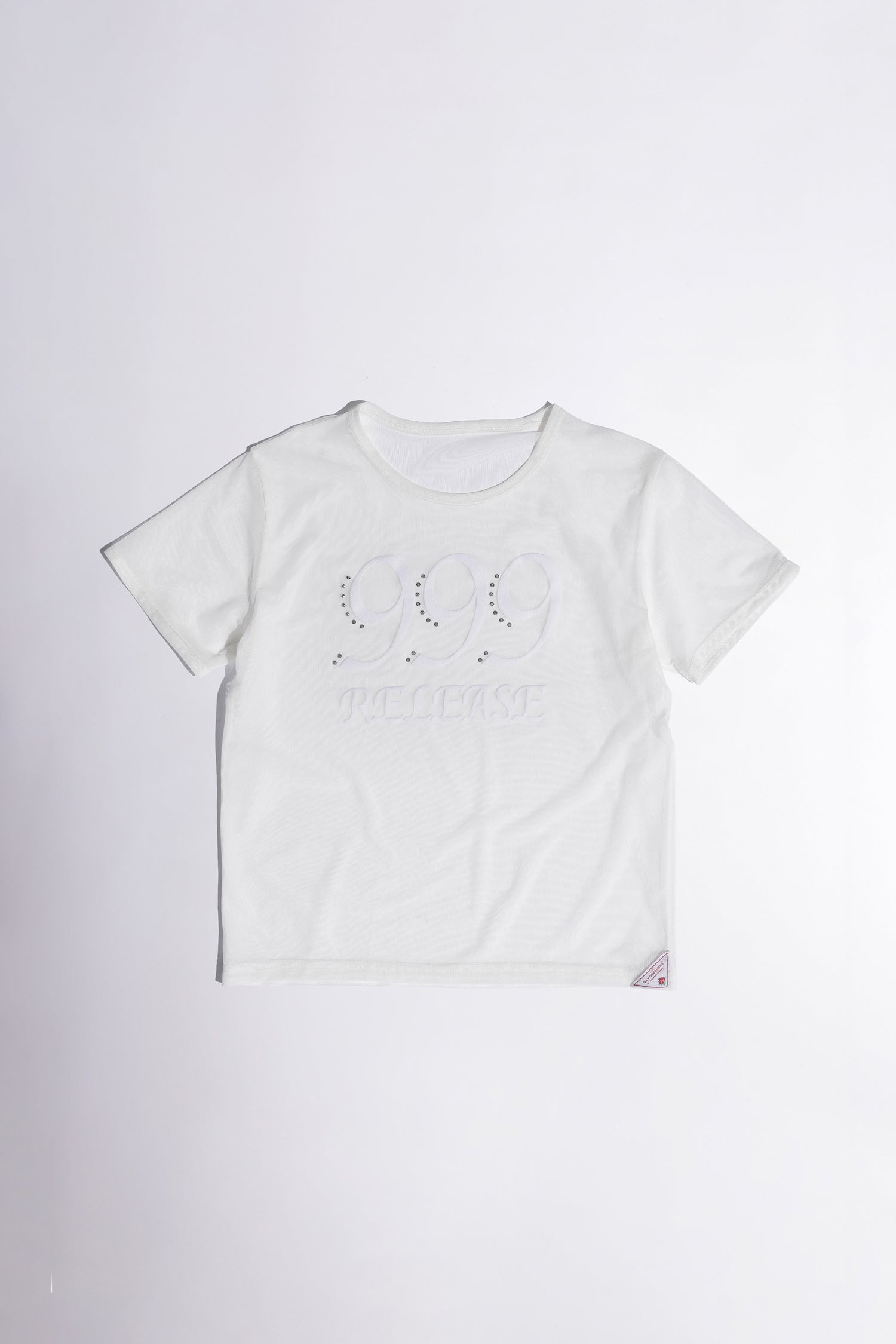 Sheer Ringer Crop Top White