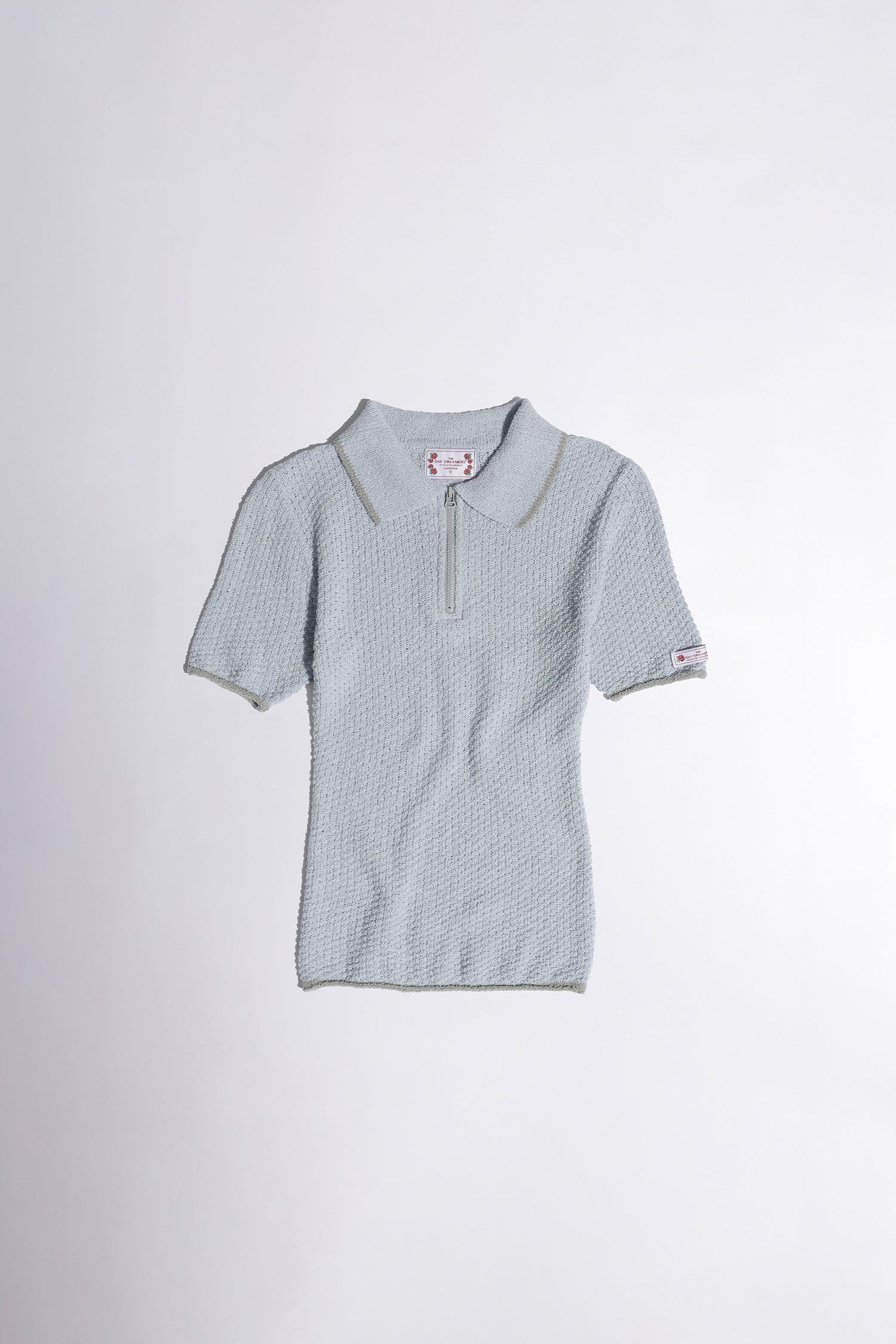 Geek Boucle Collared Top Blue