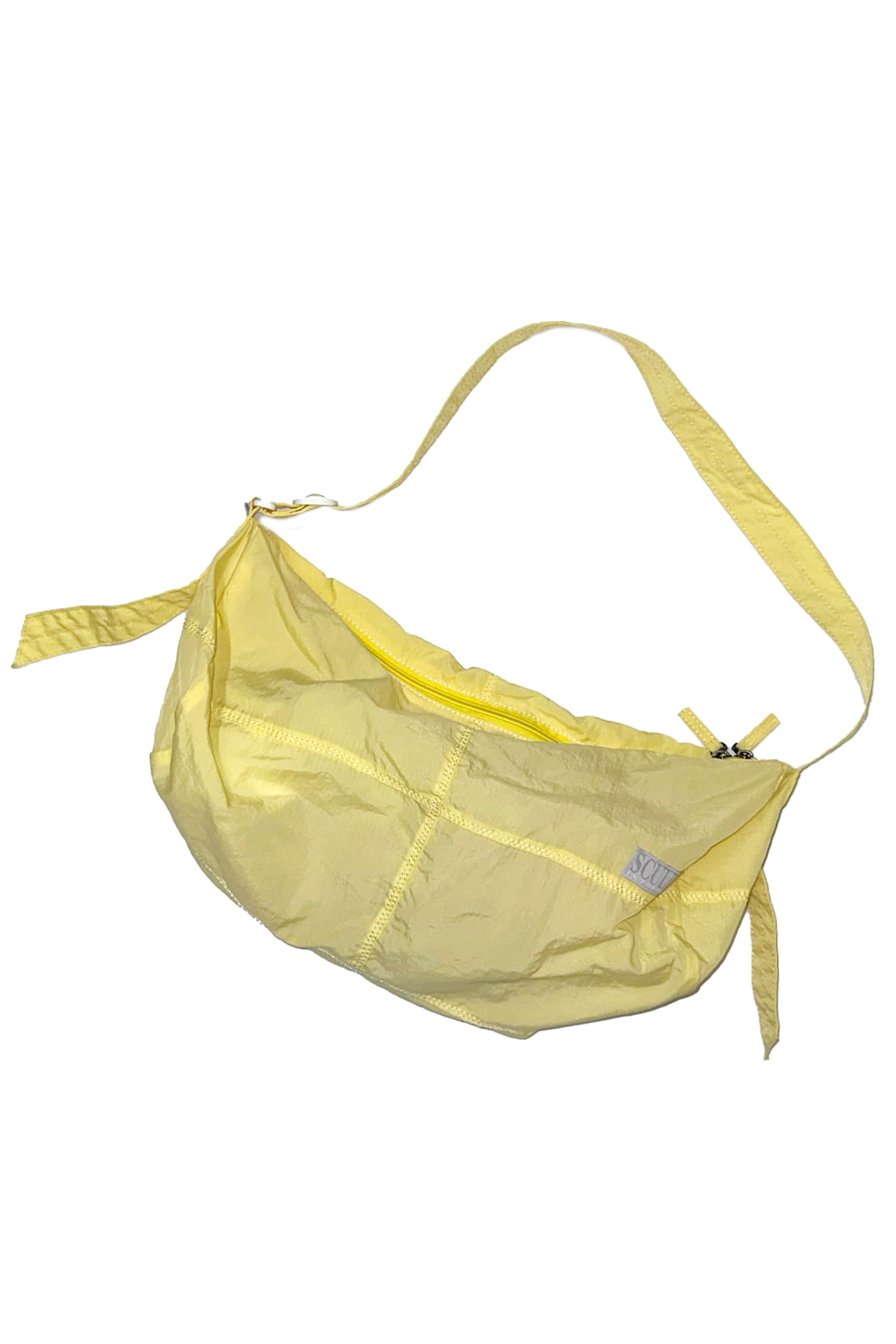 Contrast Stitch Nylon Duffle Bag Lemon