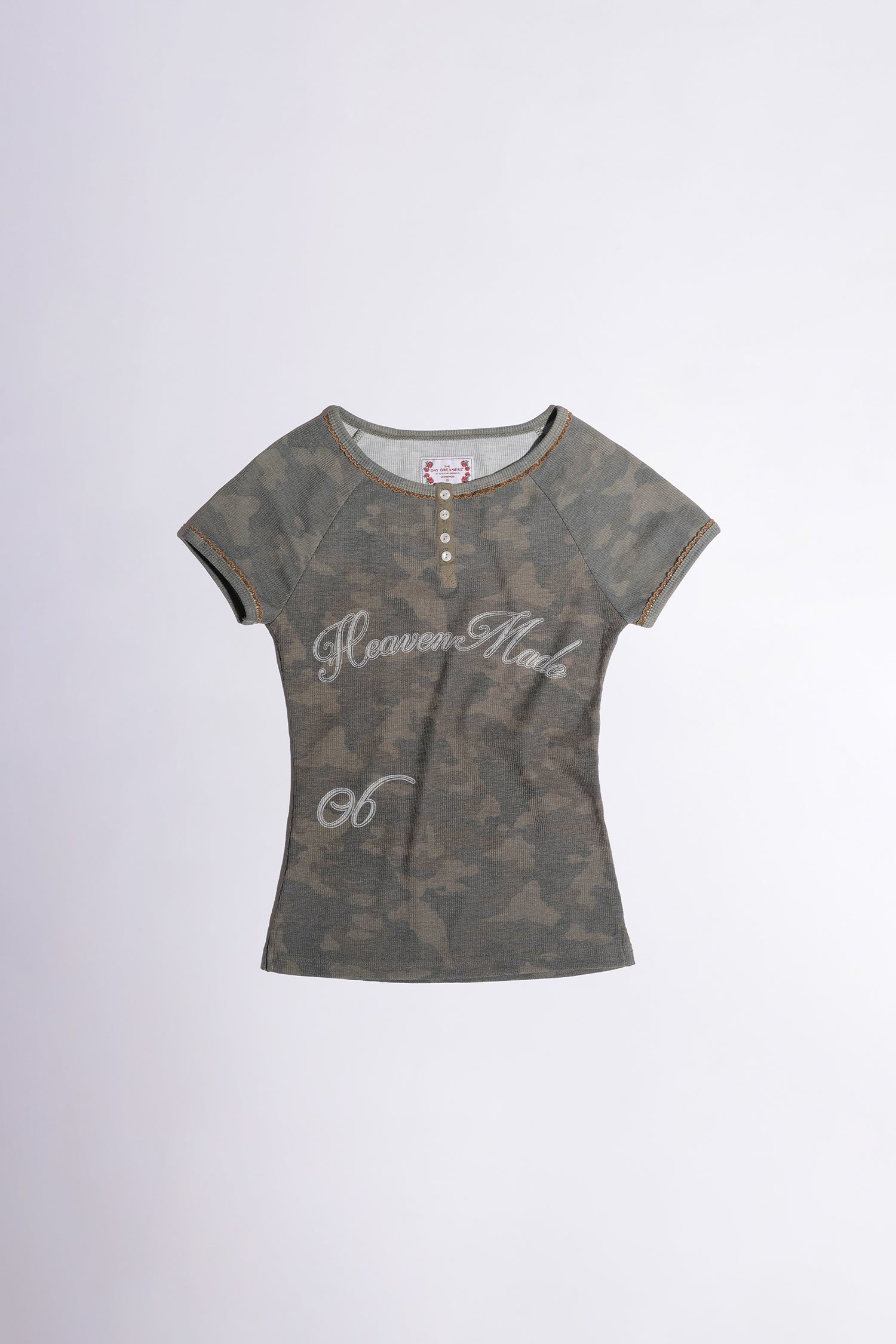 Heavenly Button Down Camo Tee Forest