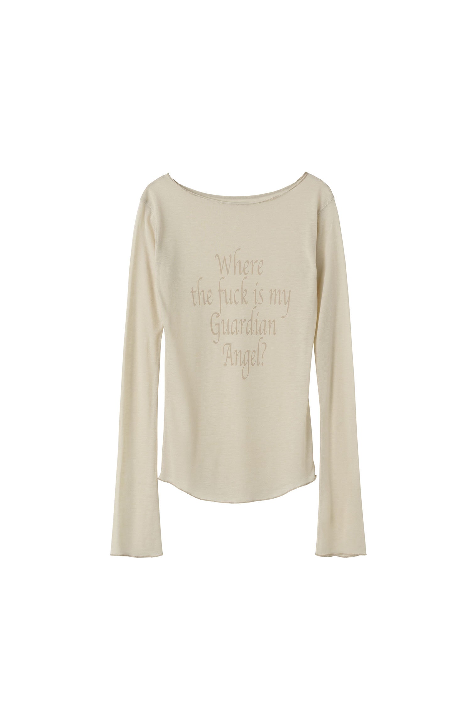 Lettering Tencel T-shirt Cream