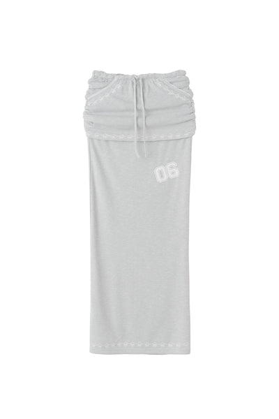 Shirring Layered Maxi Skirt Gray – Sculptor