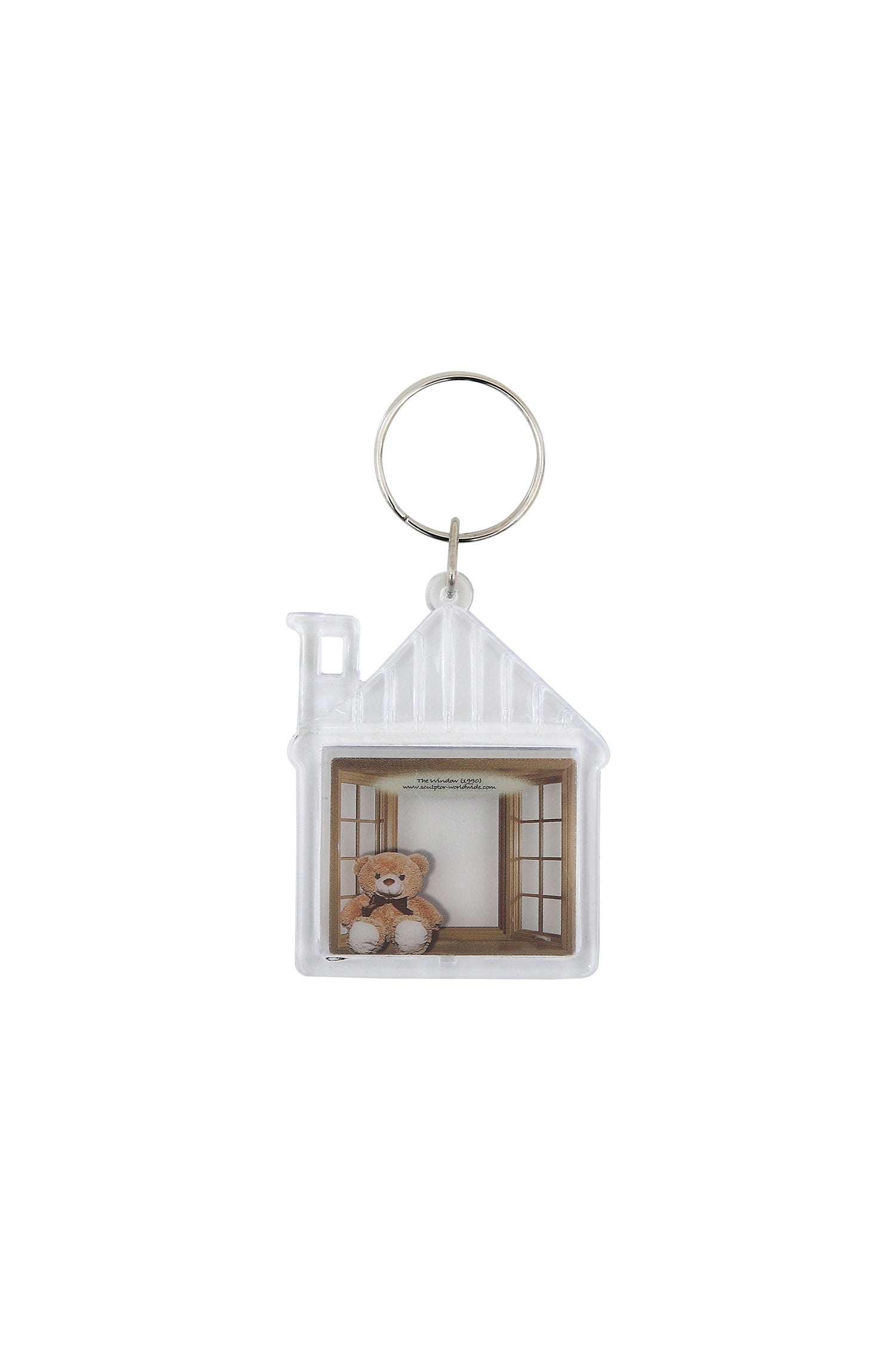 Window Photo Frame Keychain Classic Wooden Window