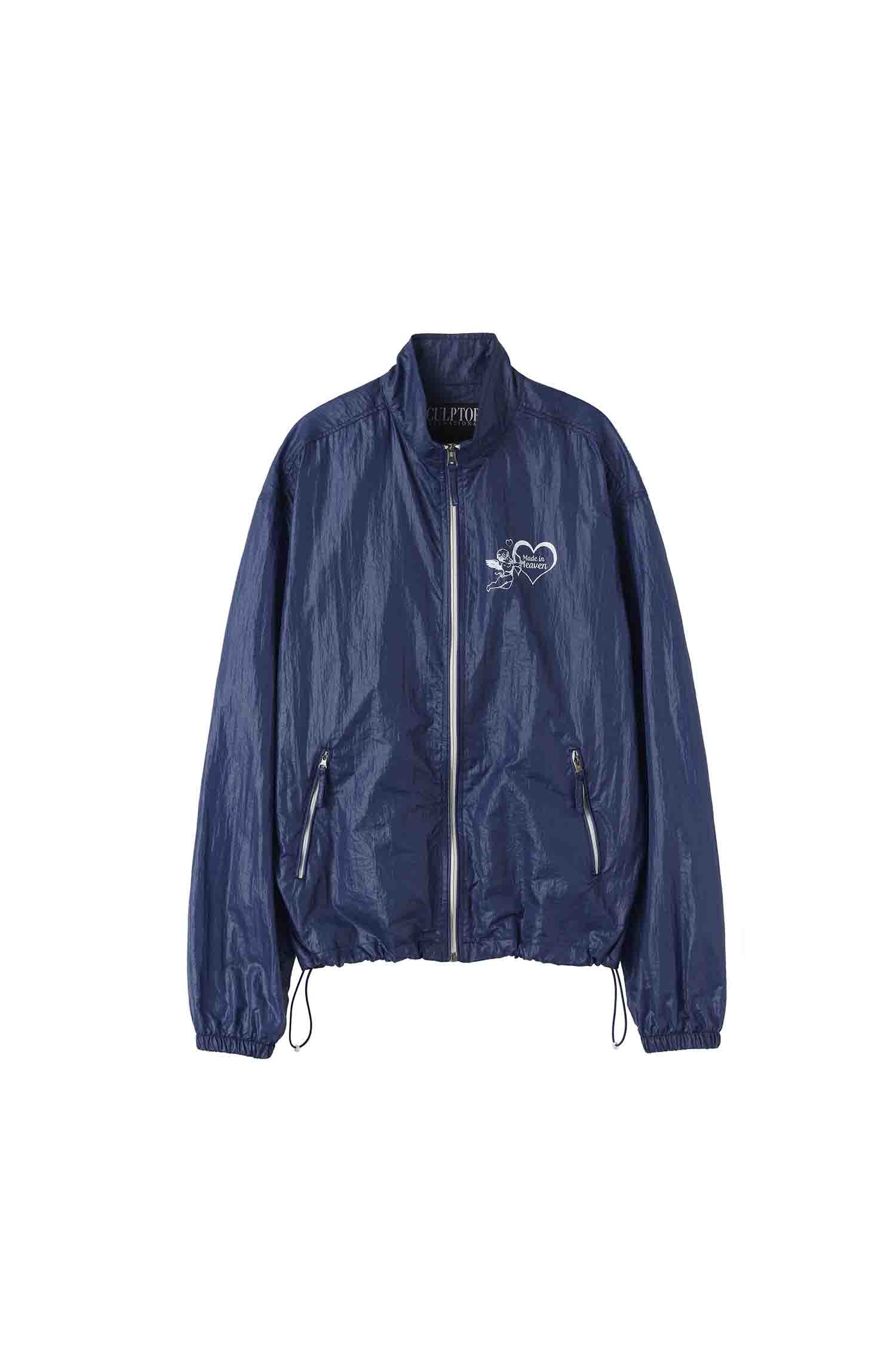 Glossy Nylon Jacket Navy