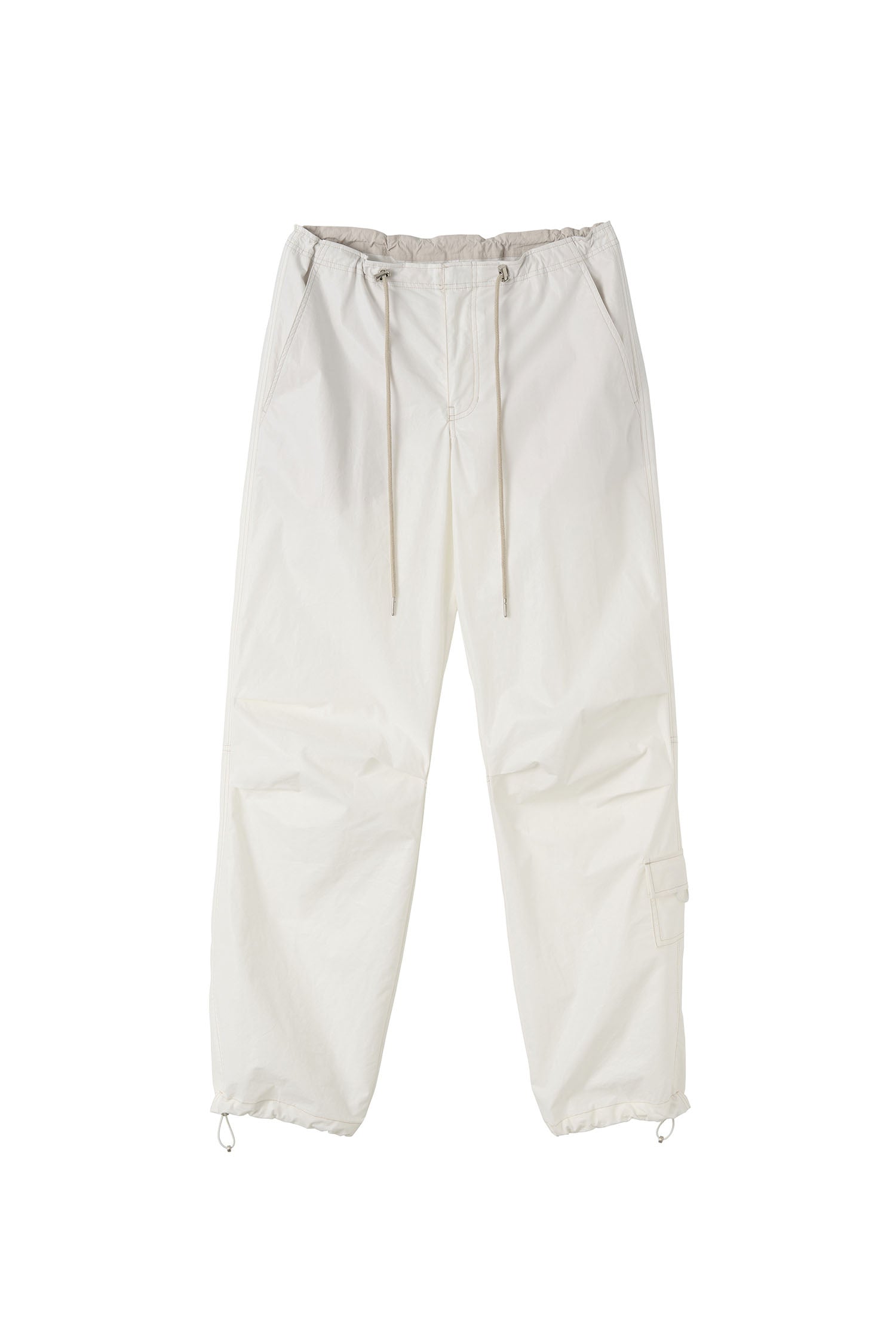 Glossy Parachute Pants Ivory