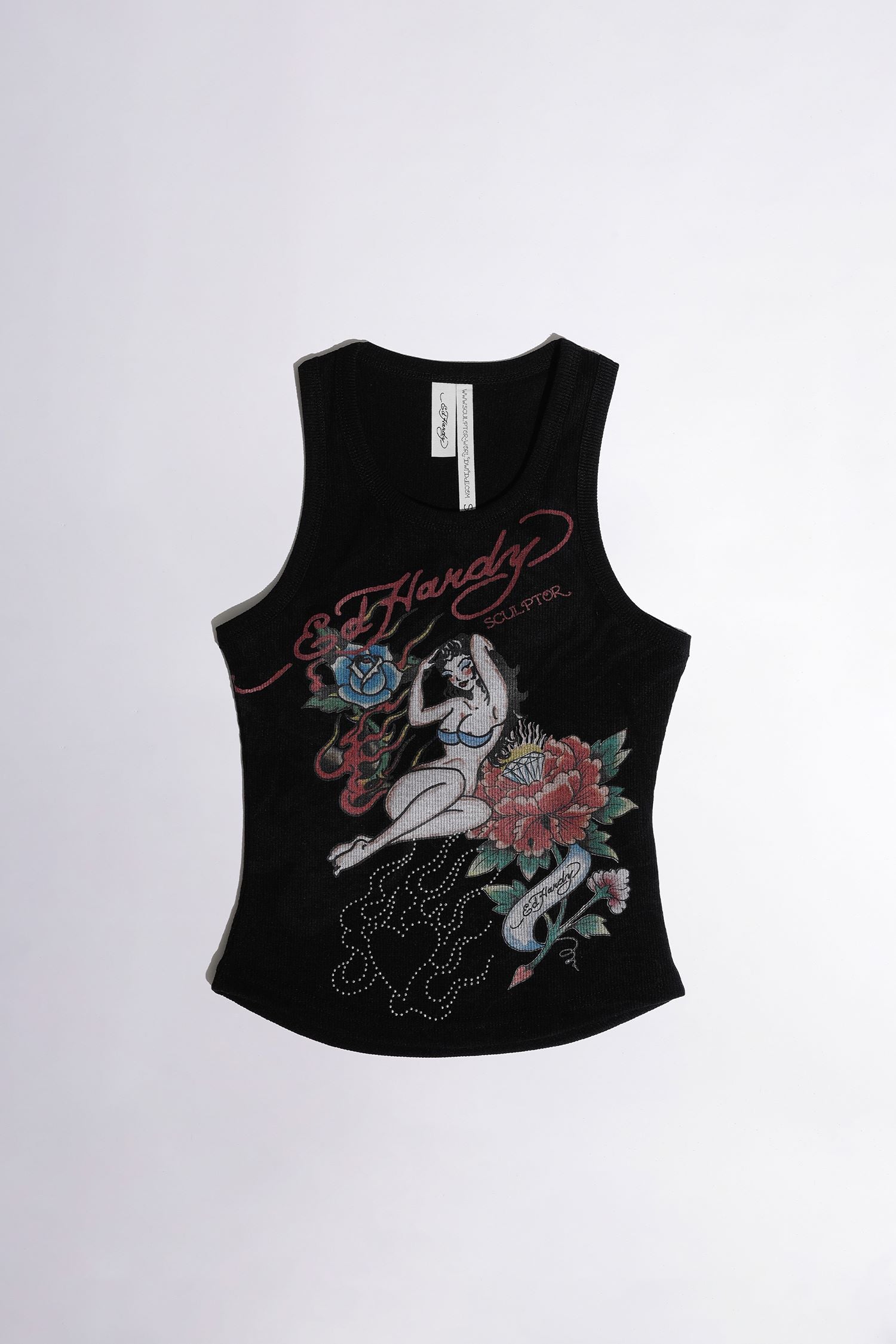 [Sculptor X Ed Hardy] Rib Tank Top Black