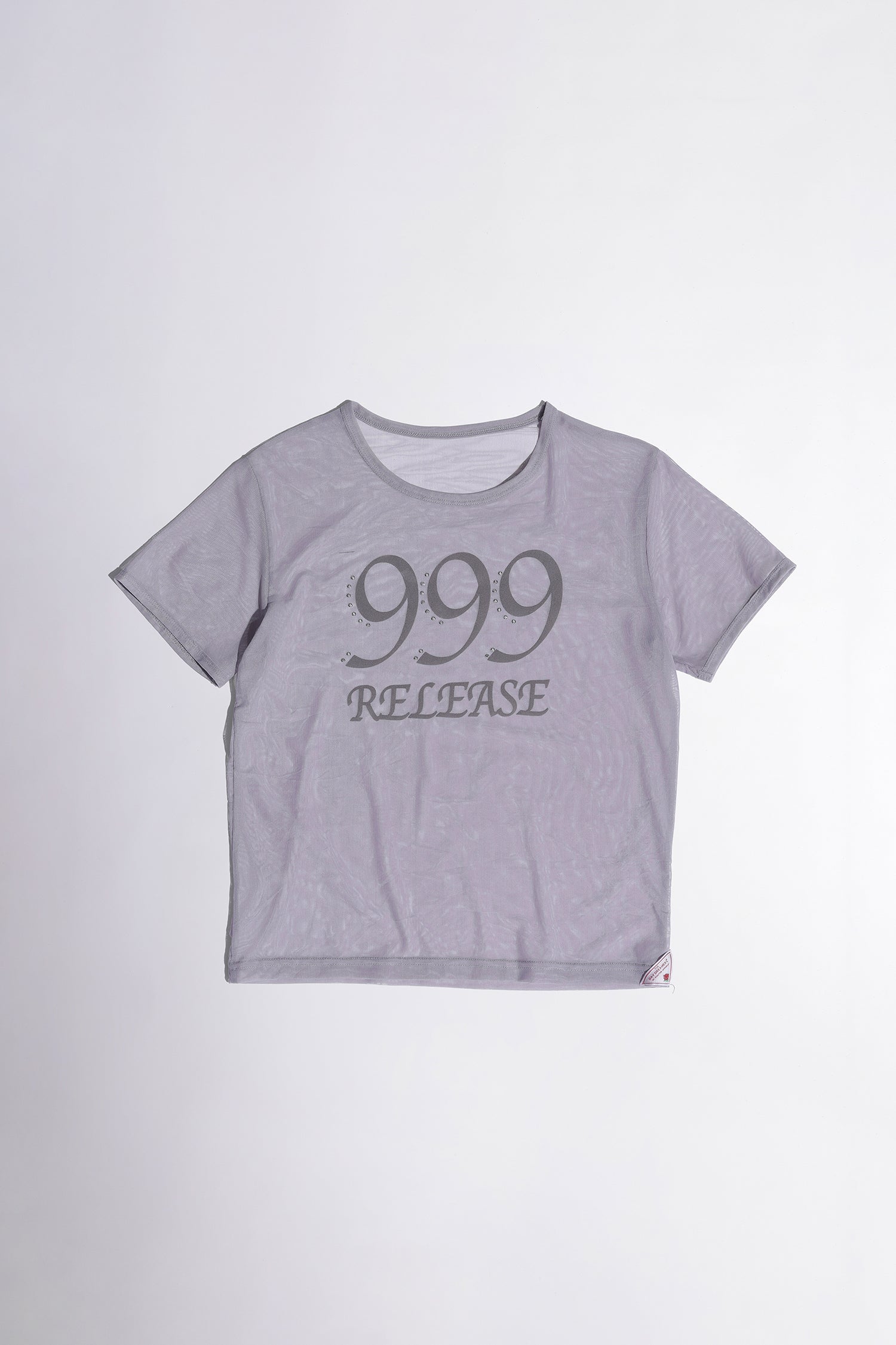 Sheer Ringer Crop Top Pale Purple