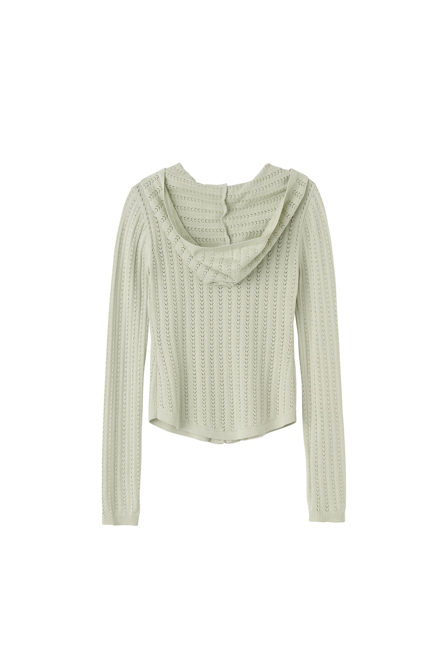 Eyelet Zip-Up Hoodie Pale Mint