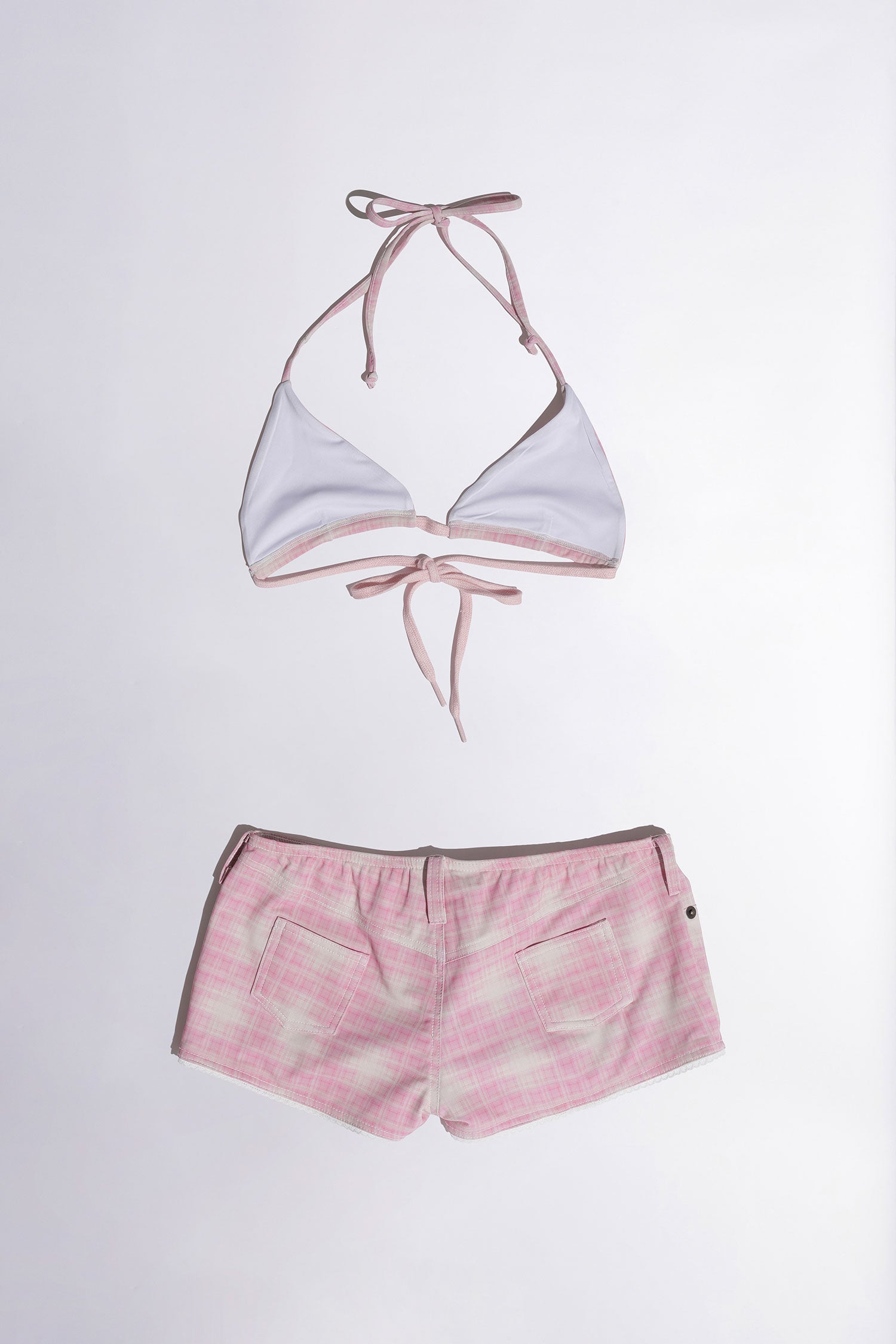 Ombre Plaid Microkini Pink