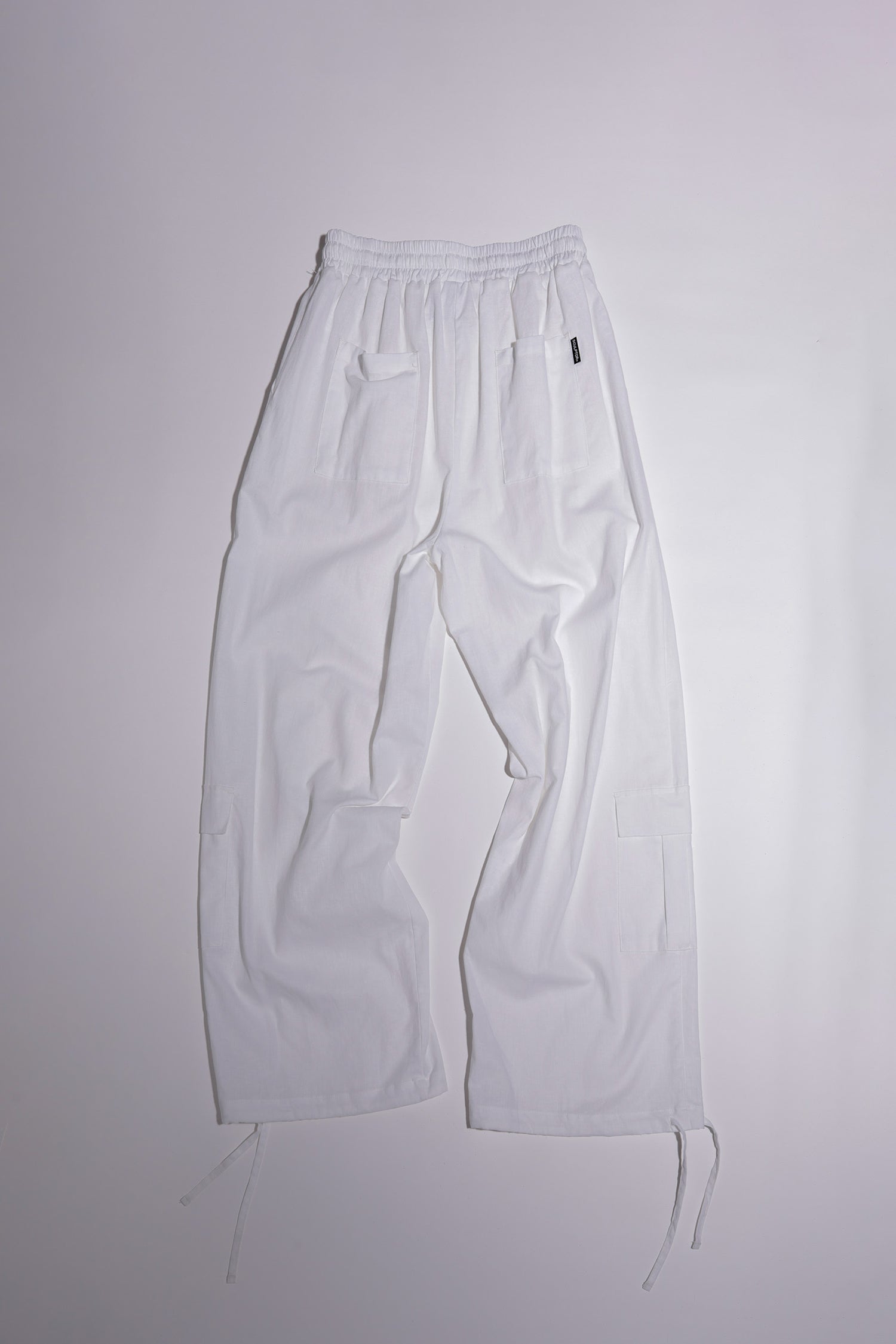 Linen Cargo Jogger Pants White