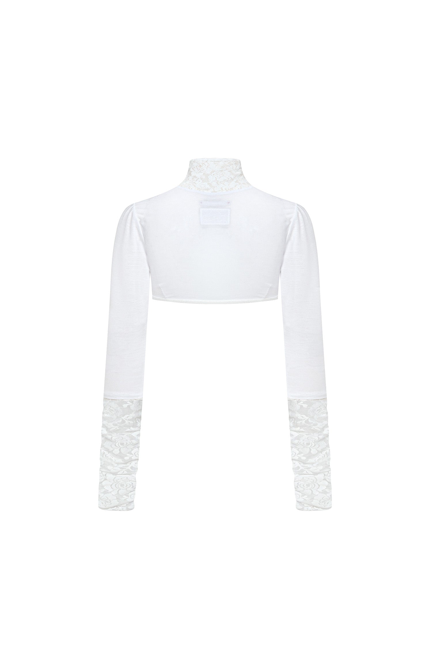 Casper Lace Zip-up Tee Ghost Sheer